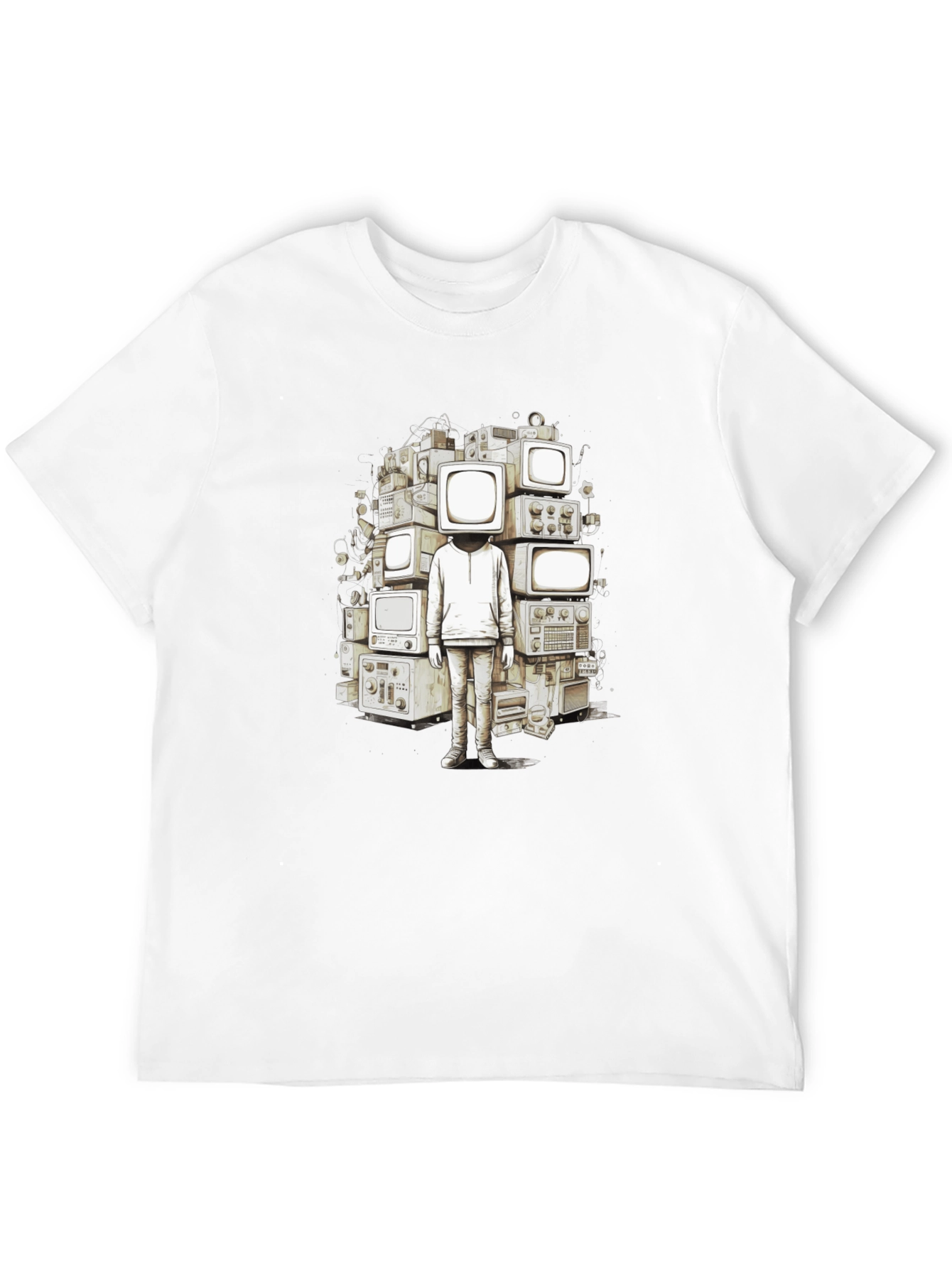 Black Retro TV Head Graphic T-Shirt - Unique Design view 12