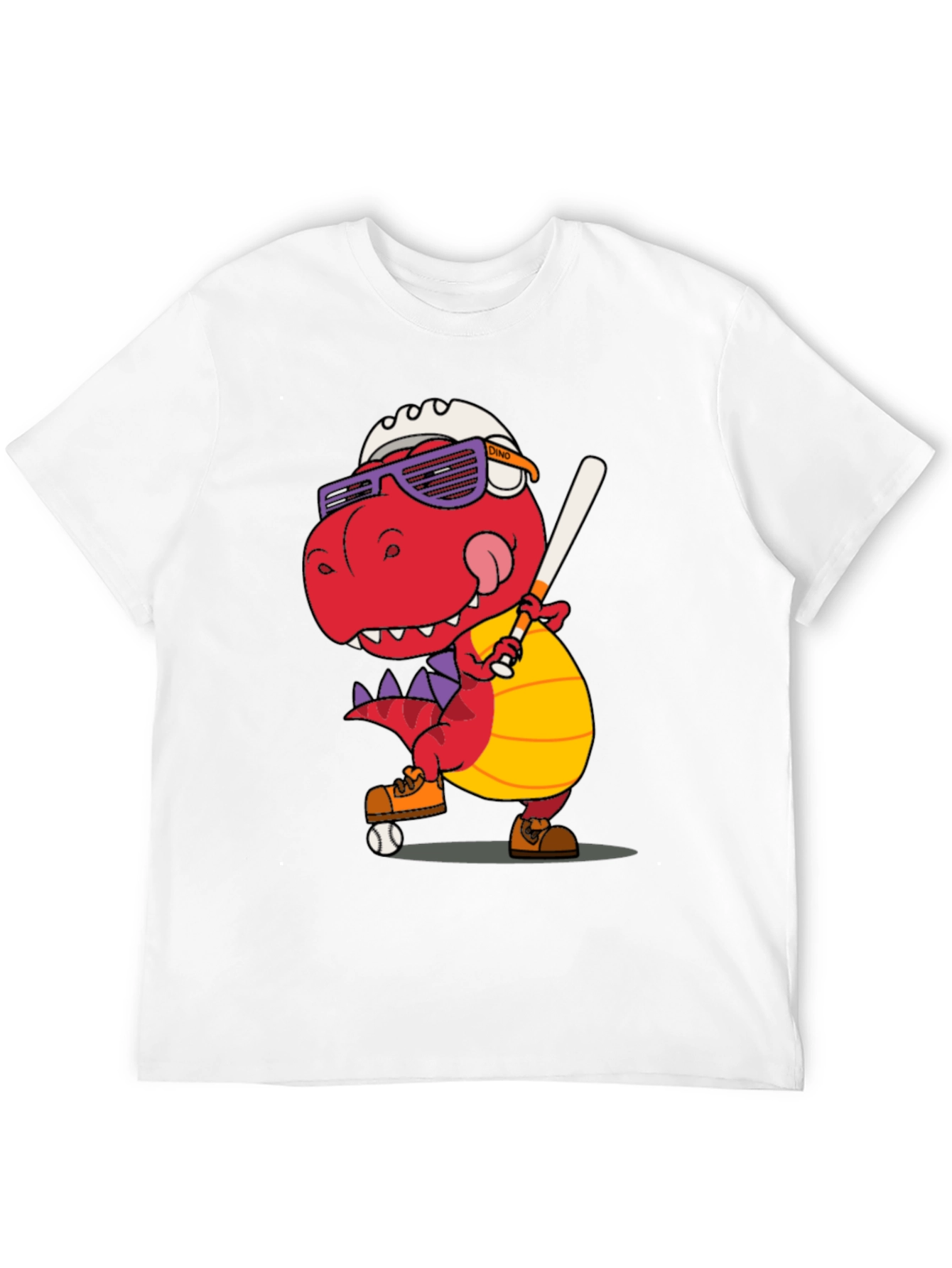 Black Dino Baseball T-Shirt - Novelty Graphic Tee view 12