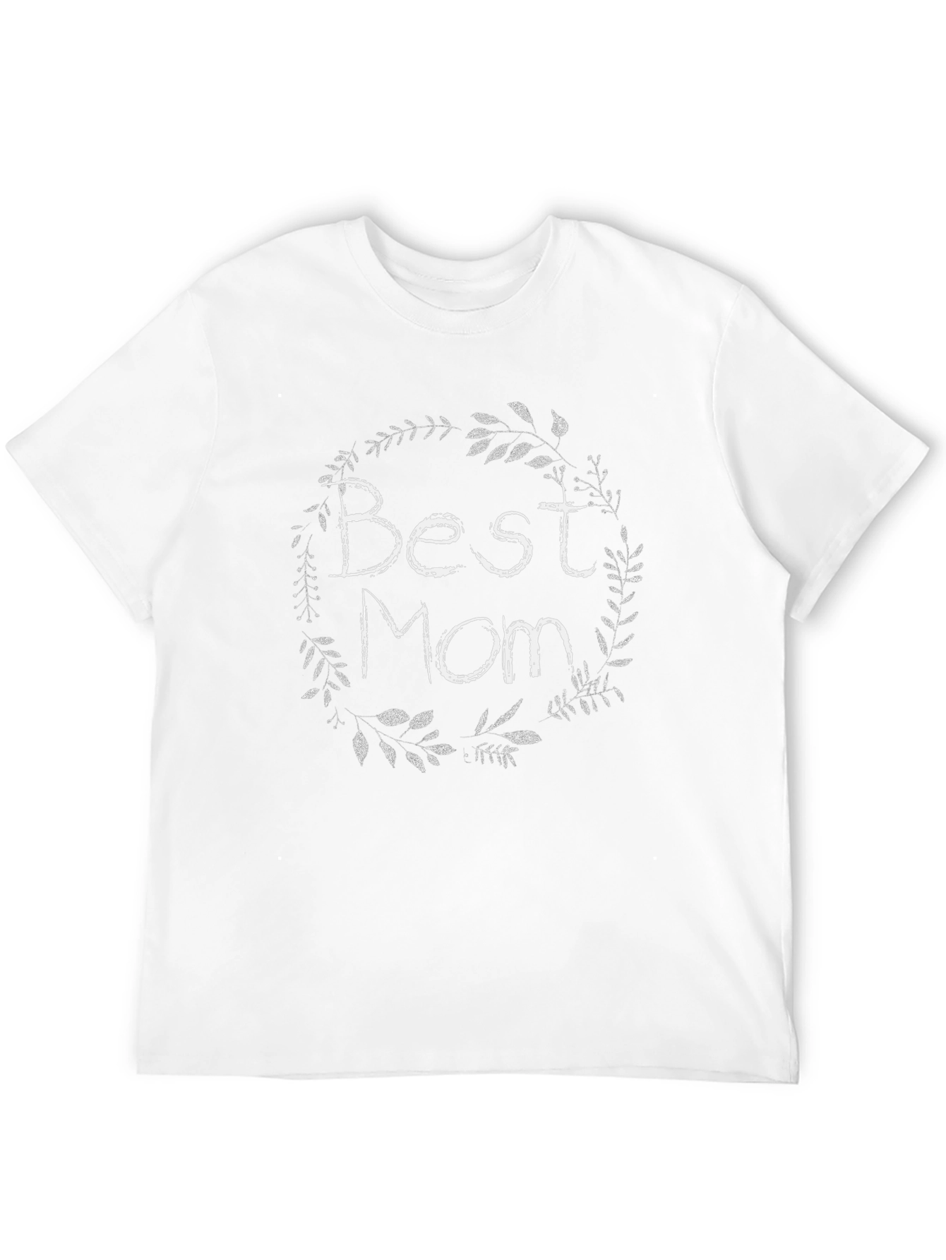 Black Best Mom Ever T-Shirt - Floral Wreath Graphic view 12