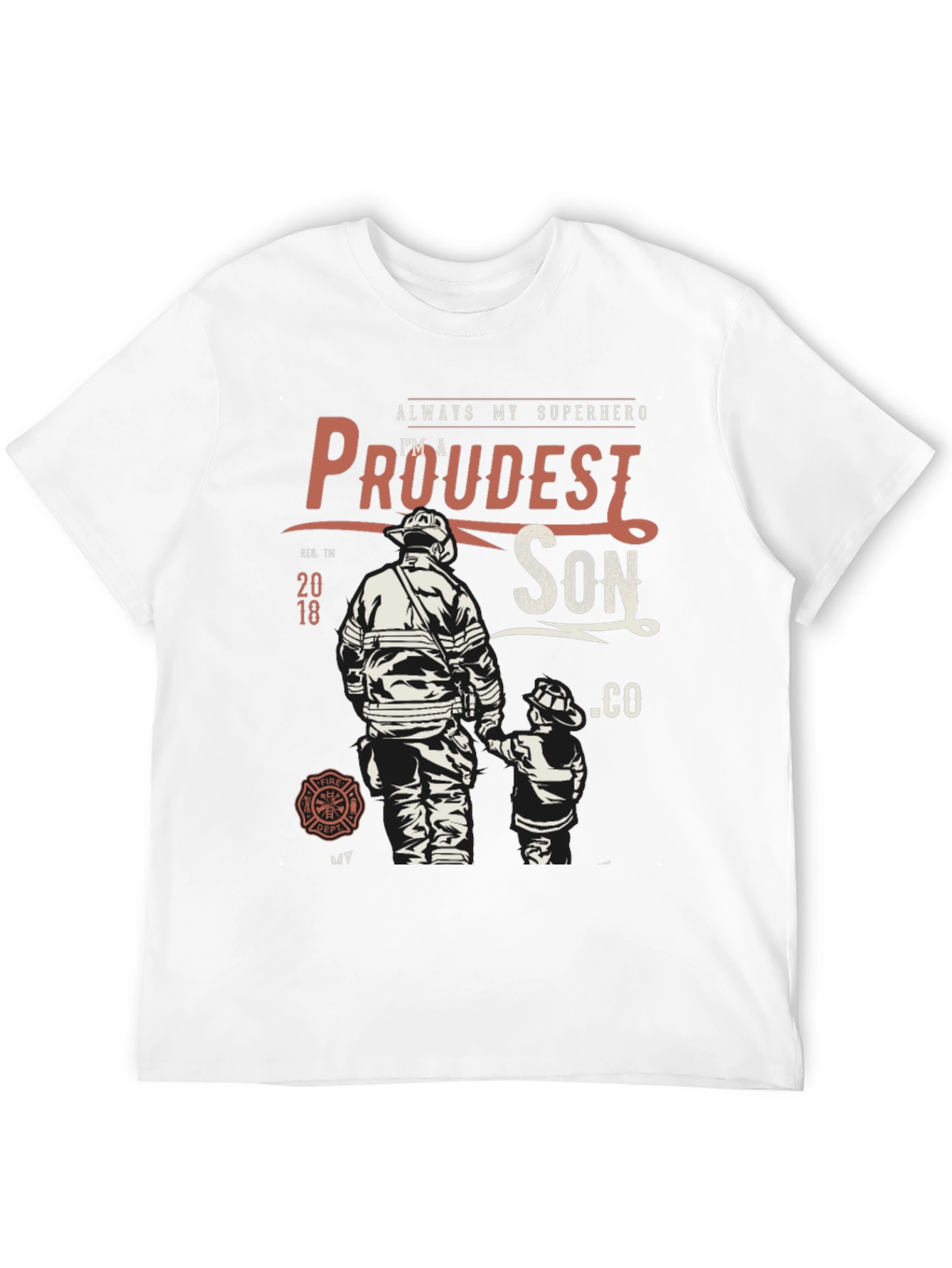 Black Proudest Son Firefighter Graphic Tee view 12