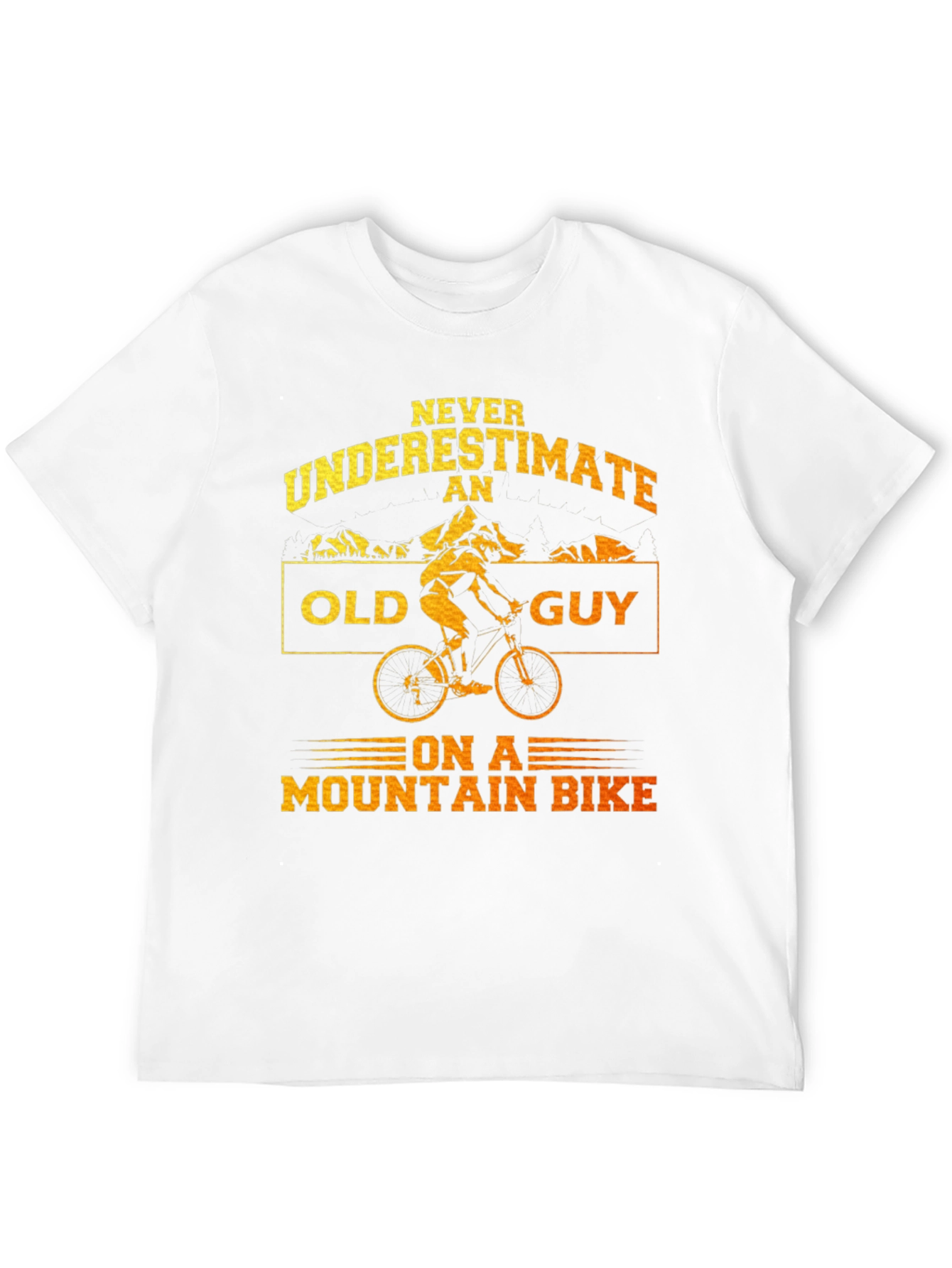 Black Never Underestimate an Old Guy Mountain Bike Graphic T-Shirt view 12
