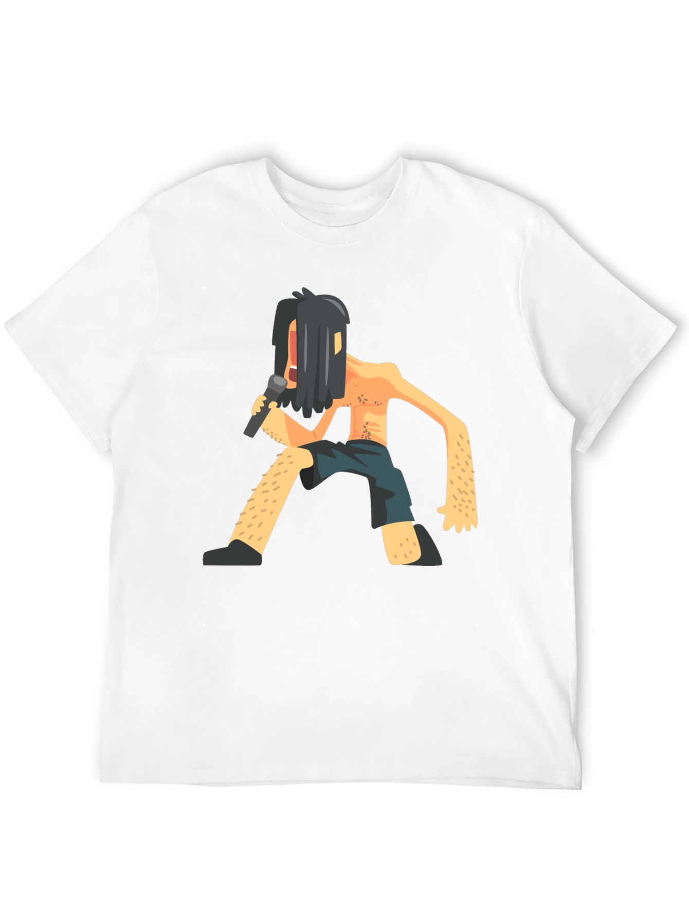 Black Black T-Shirt with Funny Singer Graphic view 12