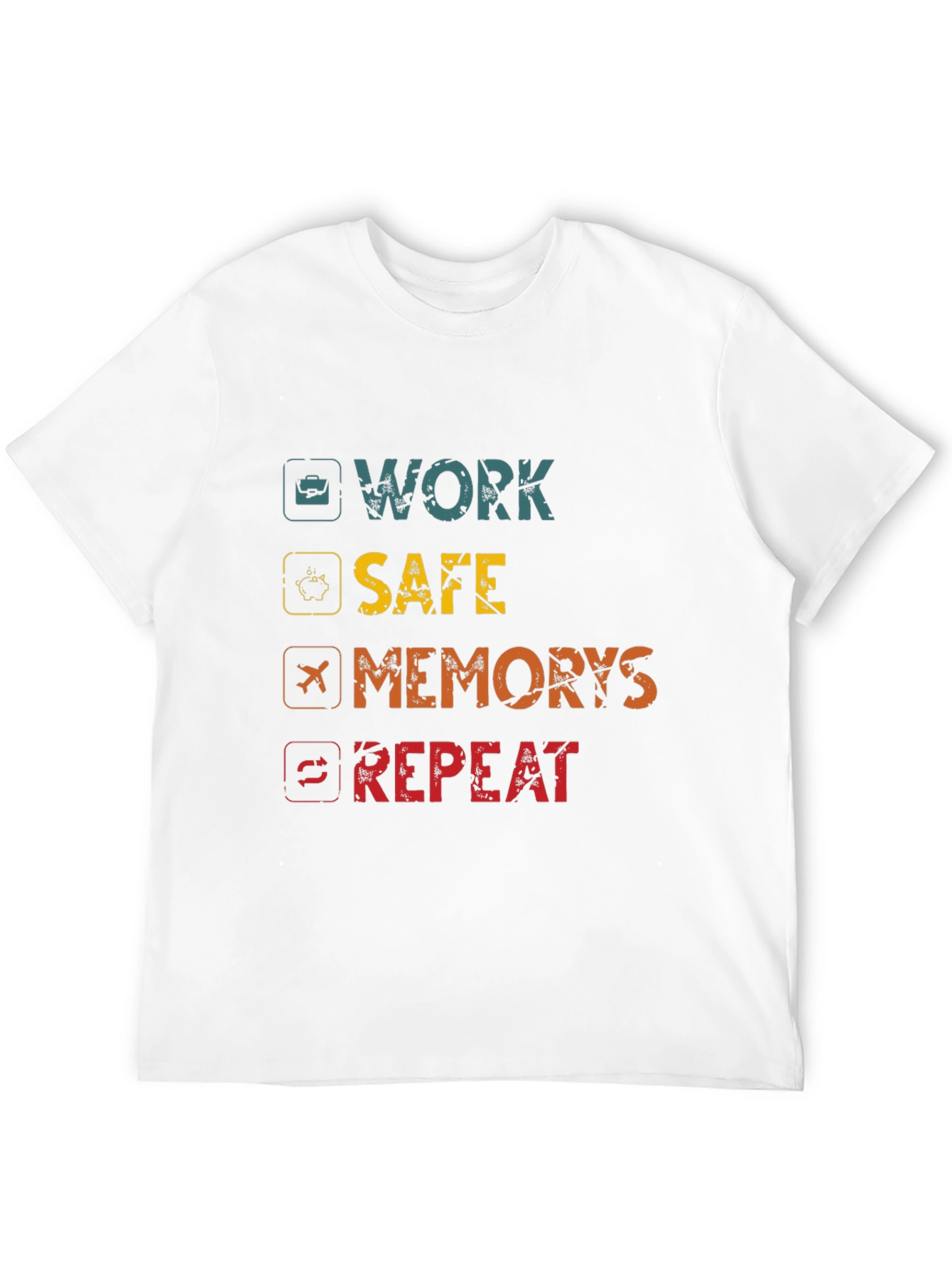 Black Work Safe, Create Memories, Repeat Graphic Tee view 12