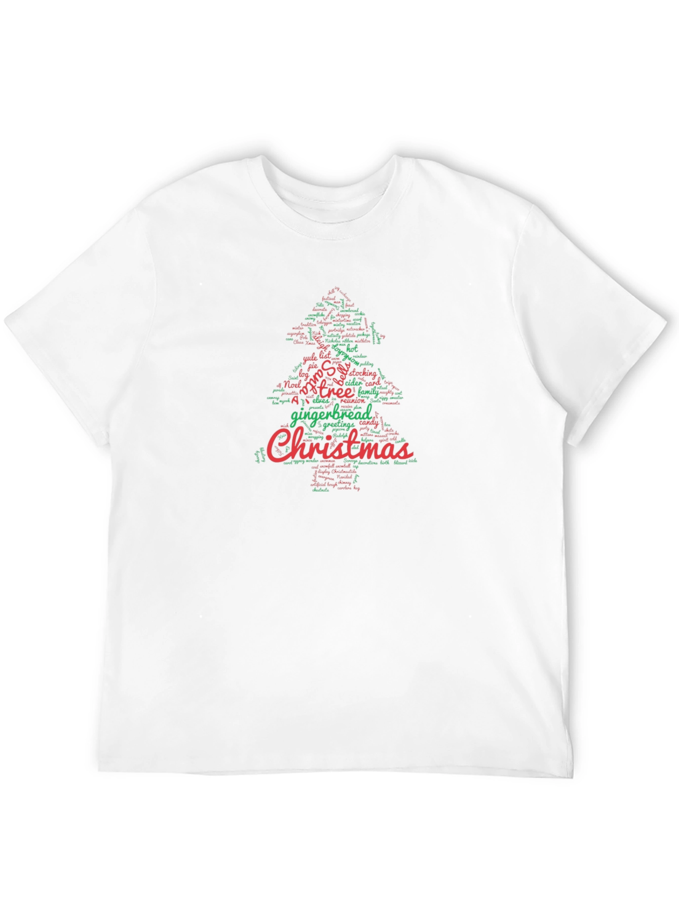 Black Christmas Tree Word Art Tee view 12