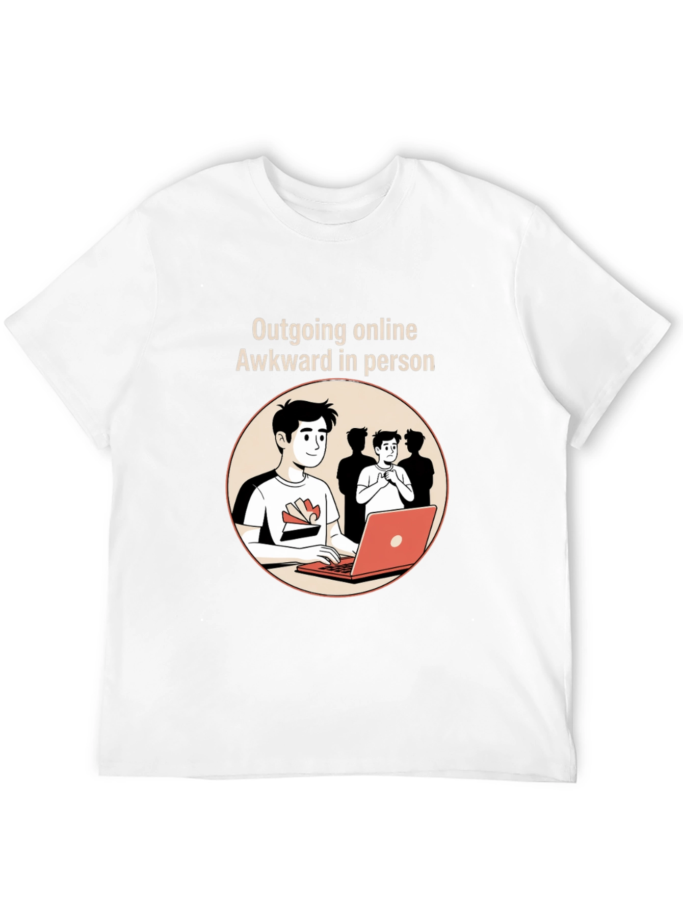 Black Outgoing Online Awkward in Person Graphic Tee view 12