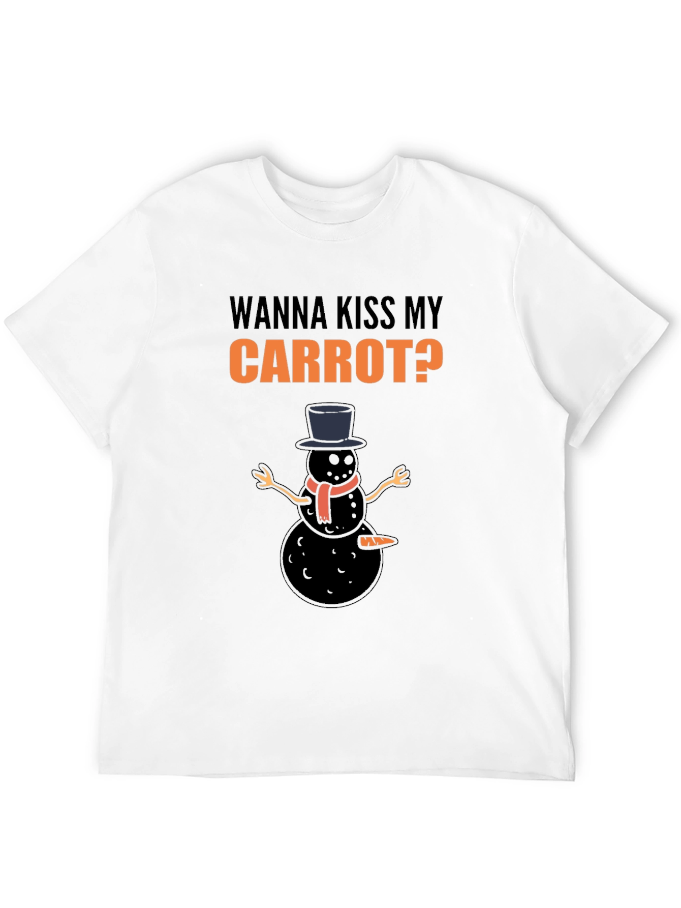 Black Wanna Kiss My Carrot? Black Humor Graphic Tee view 12