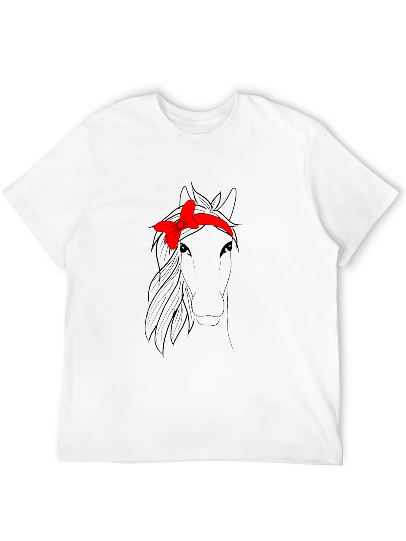 Black Horse with Bow T-Shirt - Cute Animal Design view 12