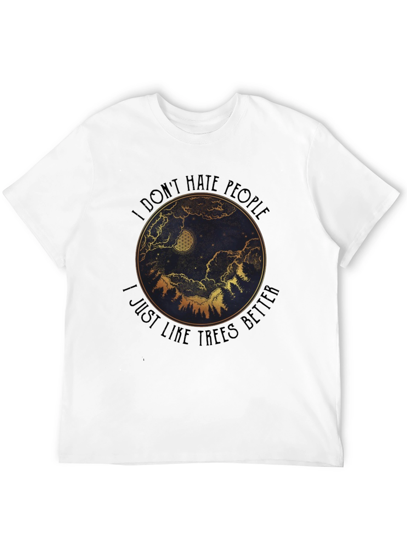 Black I Like Trees Better T-Shirt, Nature Lover Tee view 12