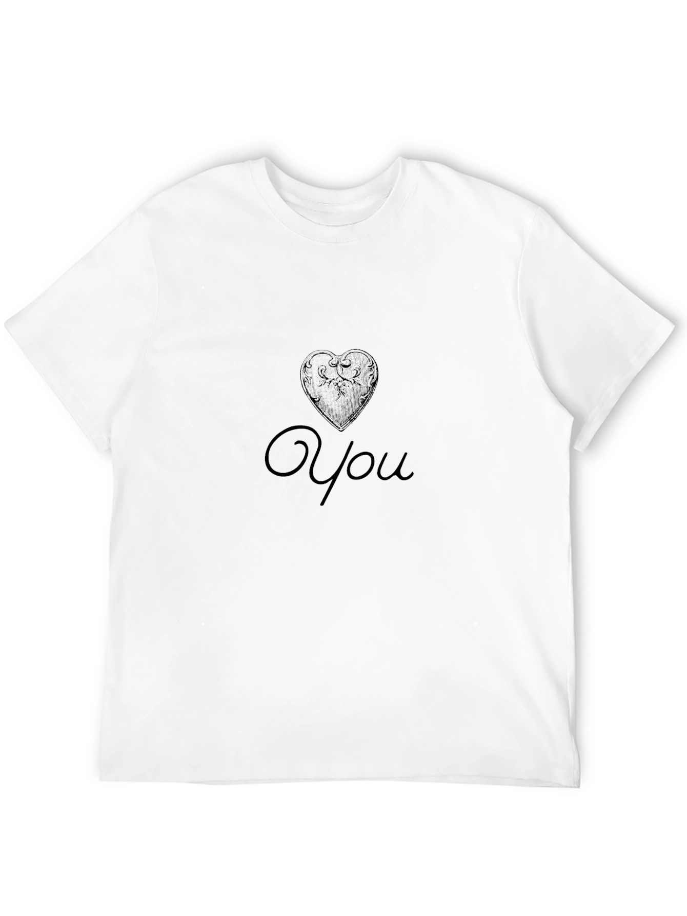 Black I Heart You Black Graphic Tee - Trendy Casual Top view 12