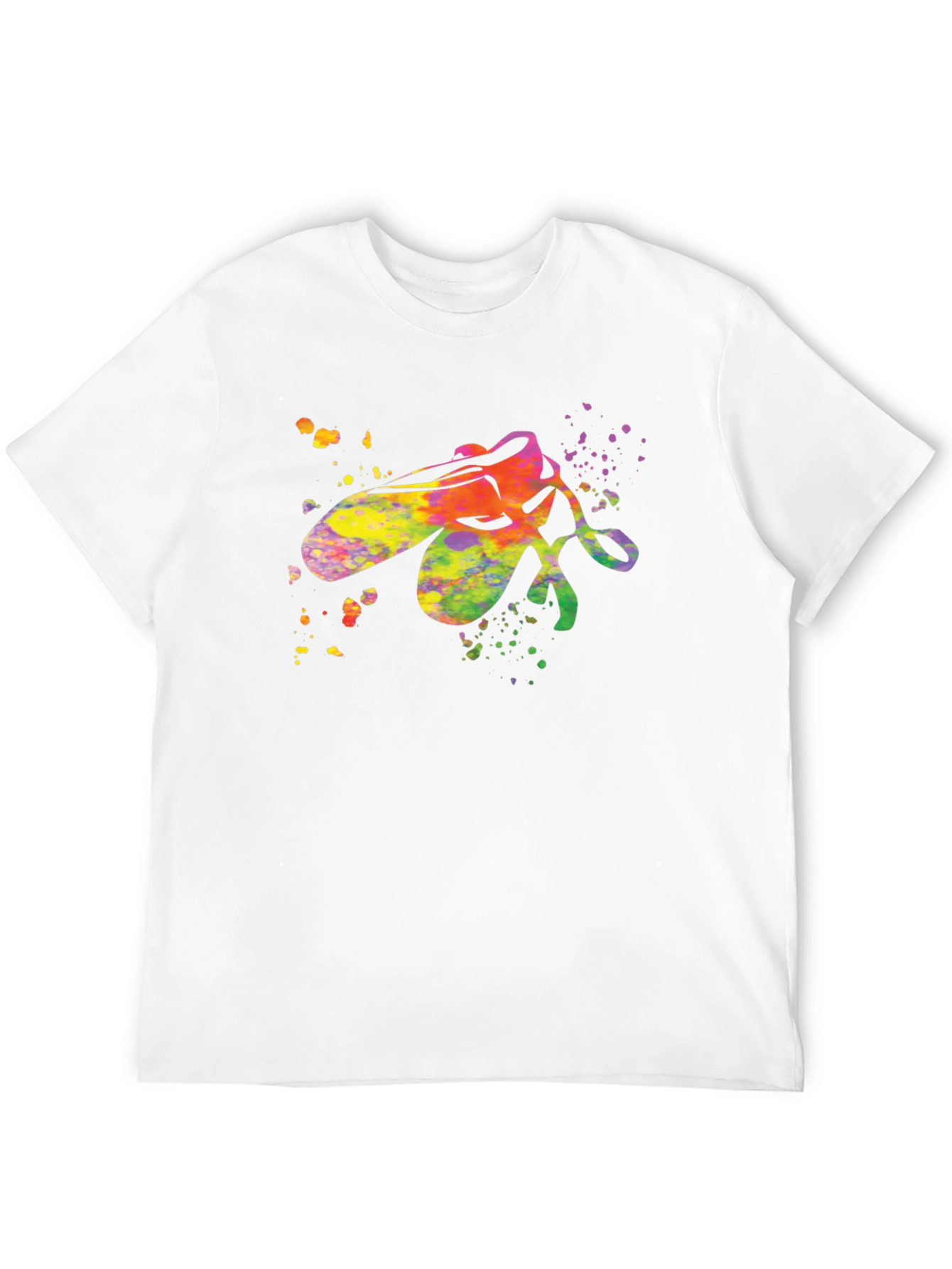 Black Watercolor Ballet Shoe T-Shirt - Artistic Dance Tee view 12