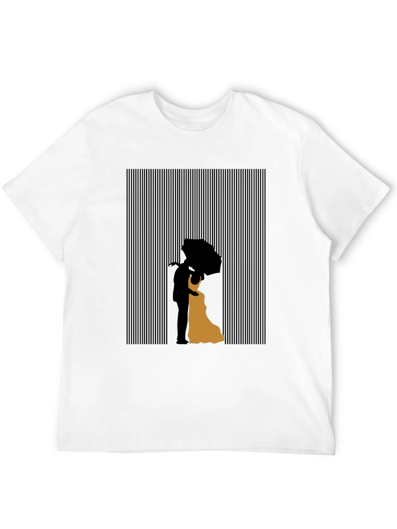 Black Silhouetted Embrace Graphic T-Shirt - Modern Art Tee view 12