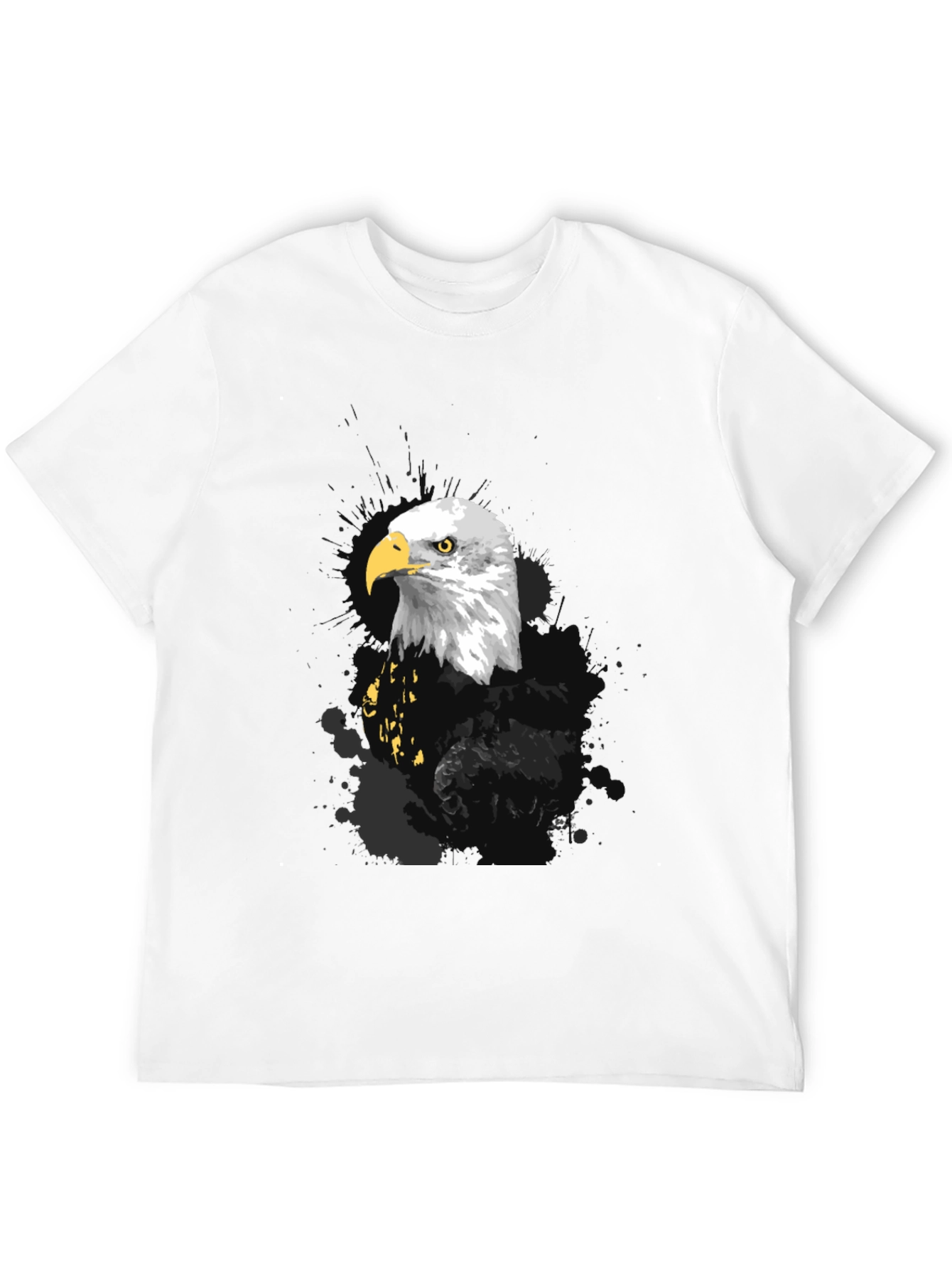 Black Eagle Graphic Print Men's Black T-Shirt view 12