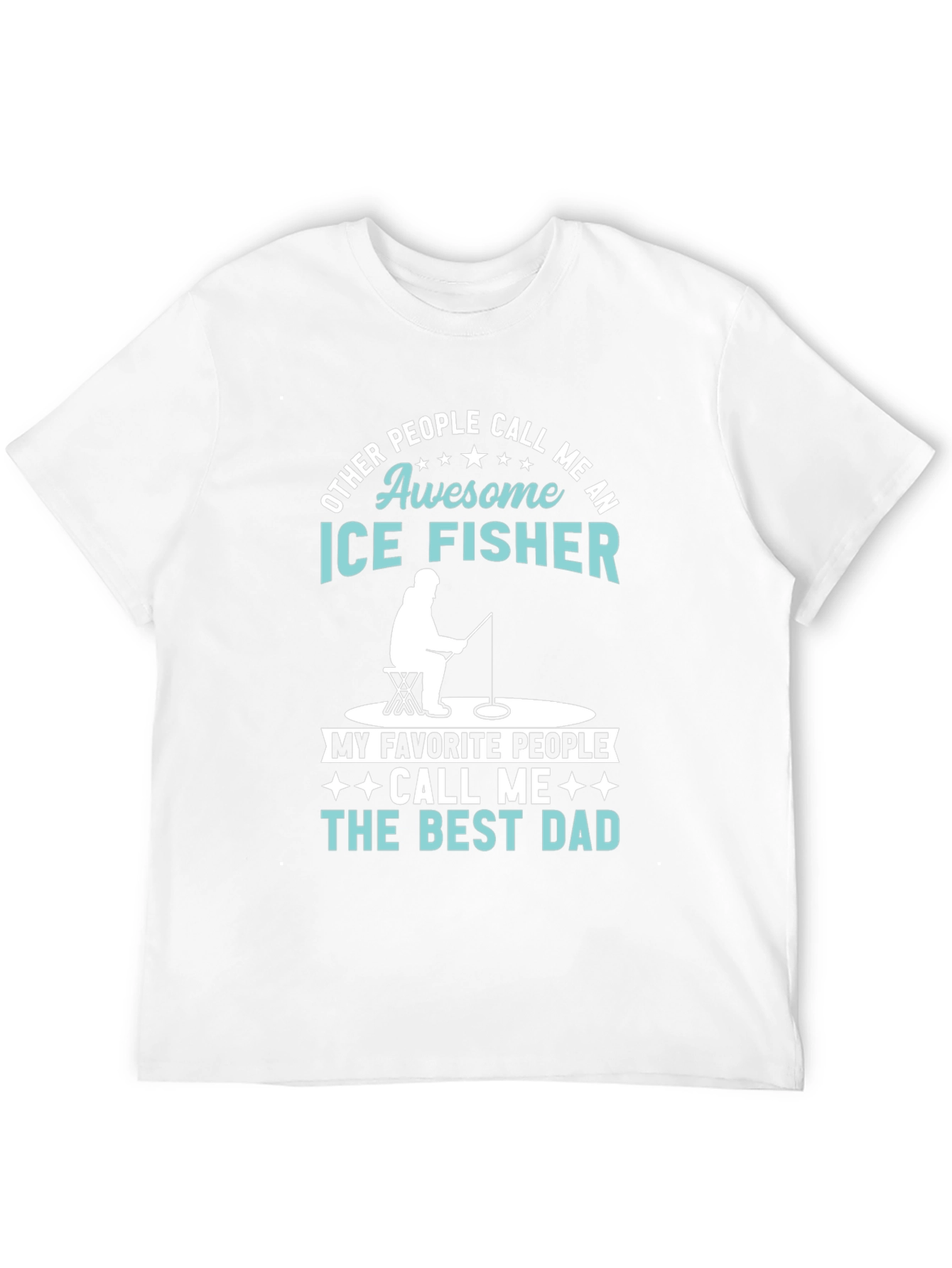 Black Awesome Ice Fisher Best Dad T-Shirt view 12