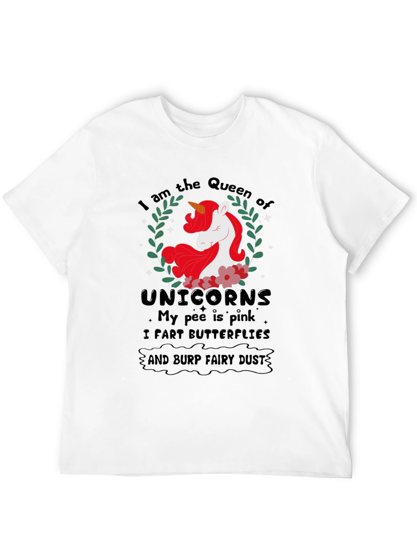 Black Queen of Unicorns T-Shirt Funny Slogan Tee view 12