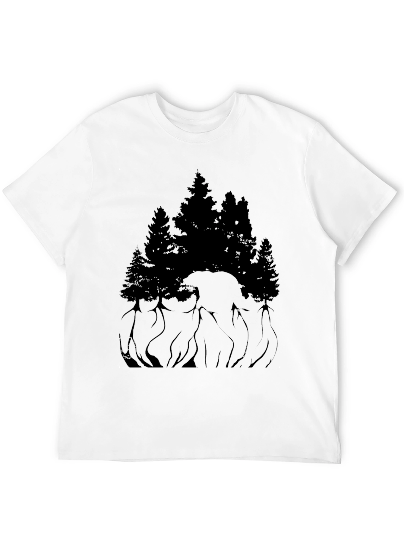 Black Black Bear & Forest Graphic Tee view 12