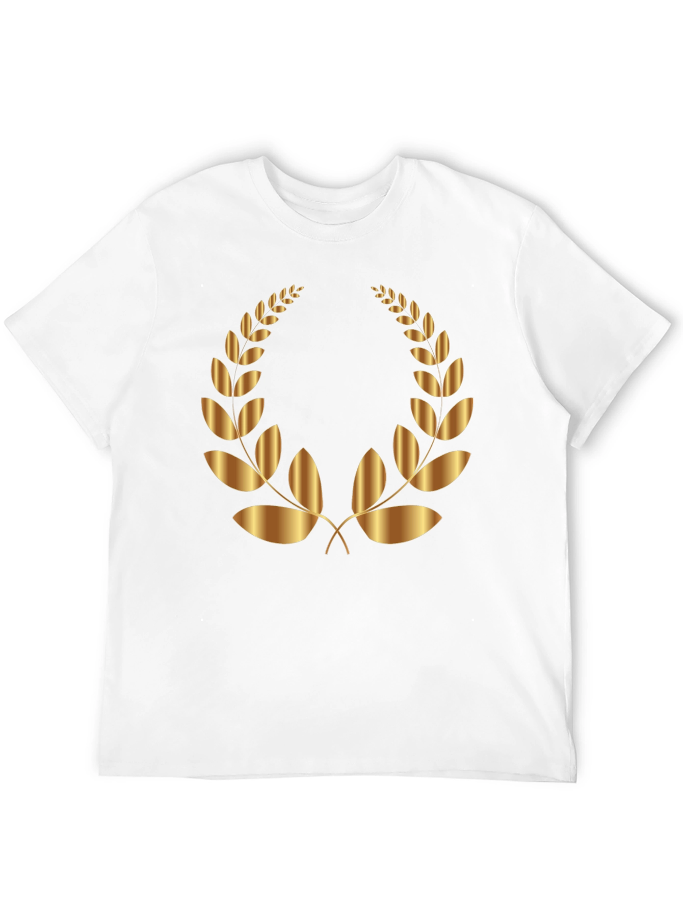 Black Gold Laurel Wreath Graphic Black T-Shirt view 12