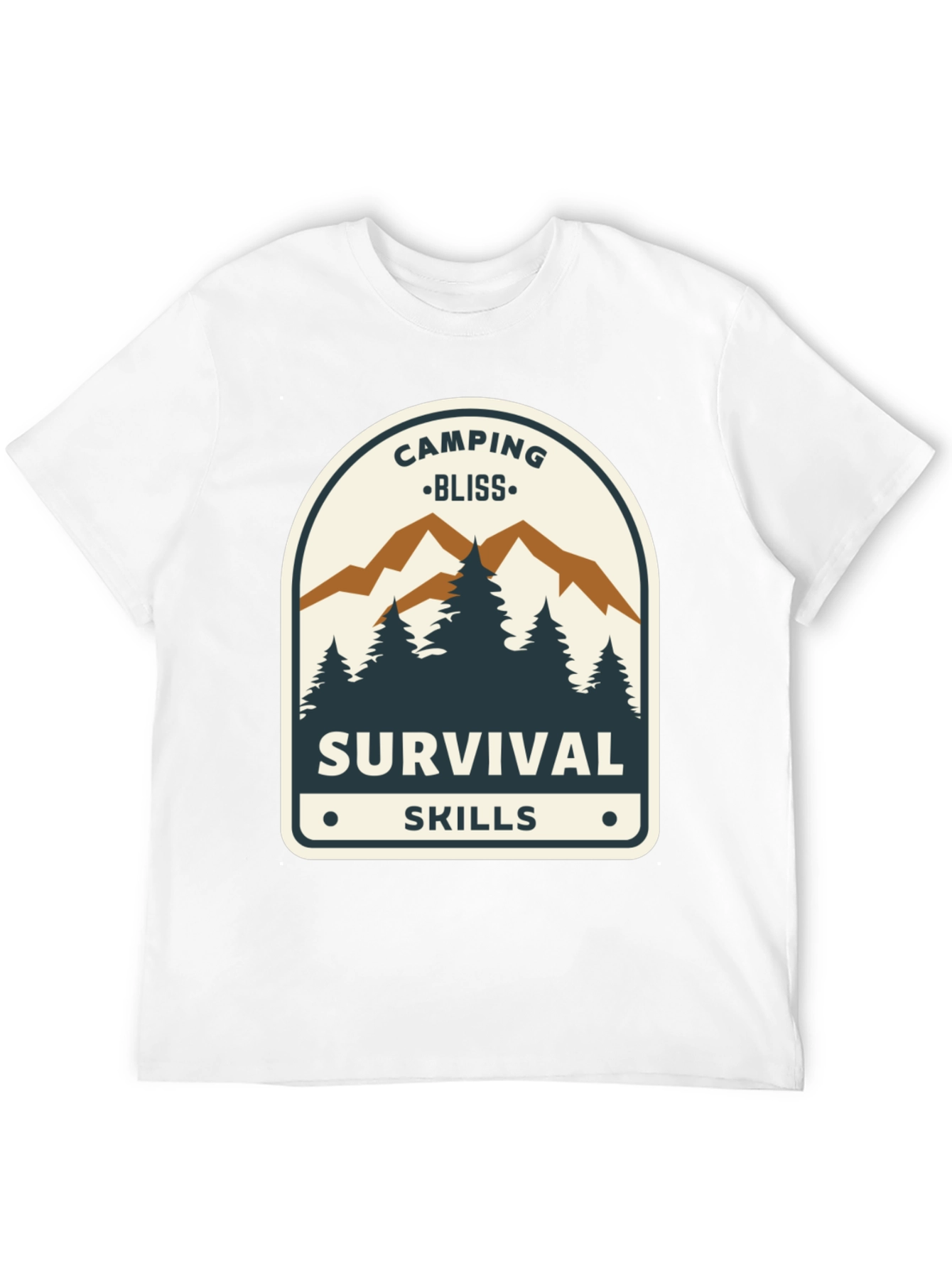 Black Camping Bliss Survival Skills Black T-Shirt view 12