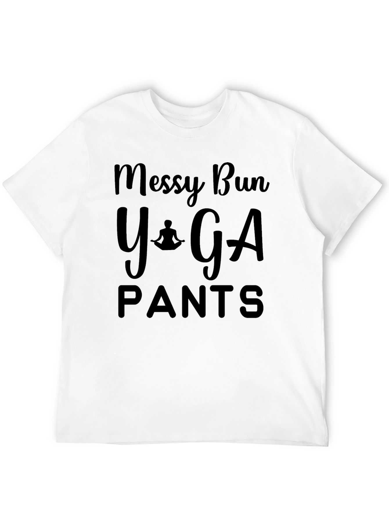 Black Messy Bun Yoga Pants Black T-Shirt view 12