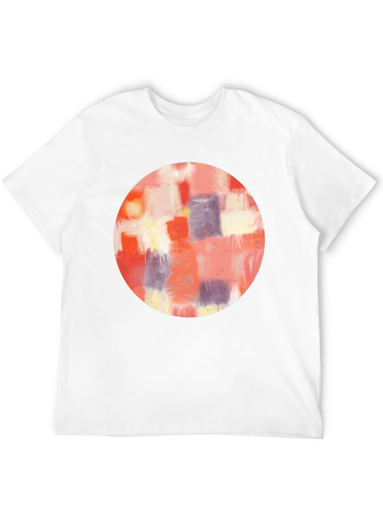 Black Abstract Art Circle Graphic Tee - Men's Black T-Shirt view 12