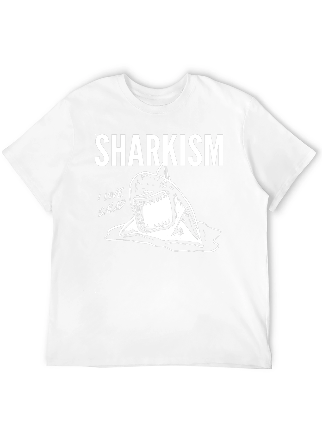 Black Sharkism Graphic Tee - I Love Salad Funny Shark T-Shirt view 12