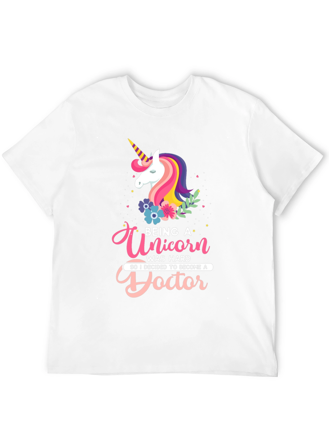 Black Unicorn Doctor Graphic T-Shirt | Novelty Tee view 12