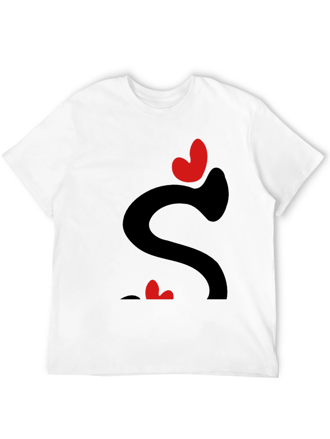 Black Heart Love Graphic Tee - Black Casual T-Shirt view 12