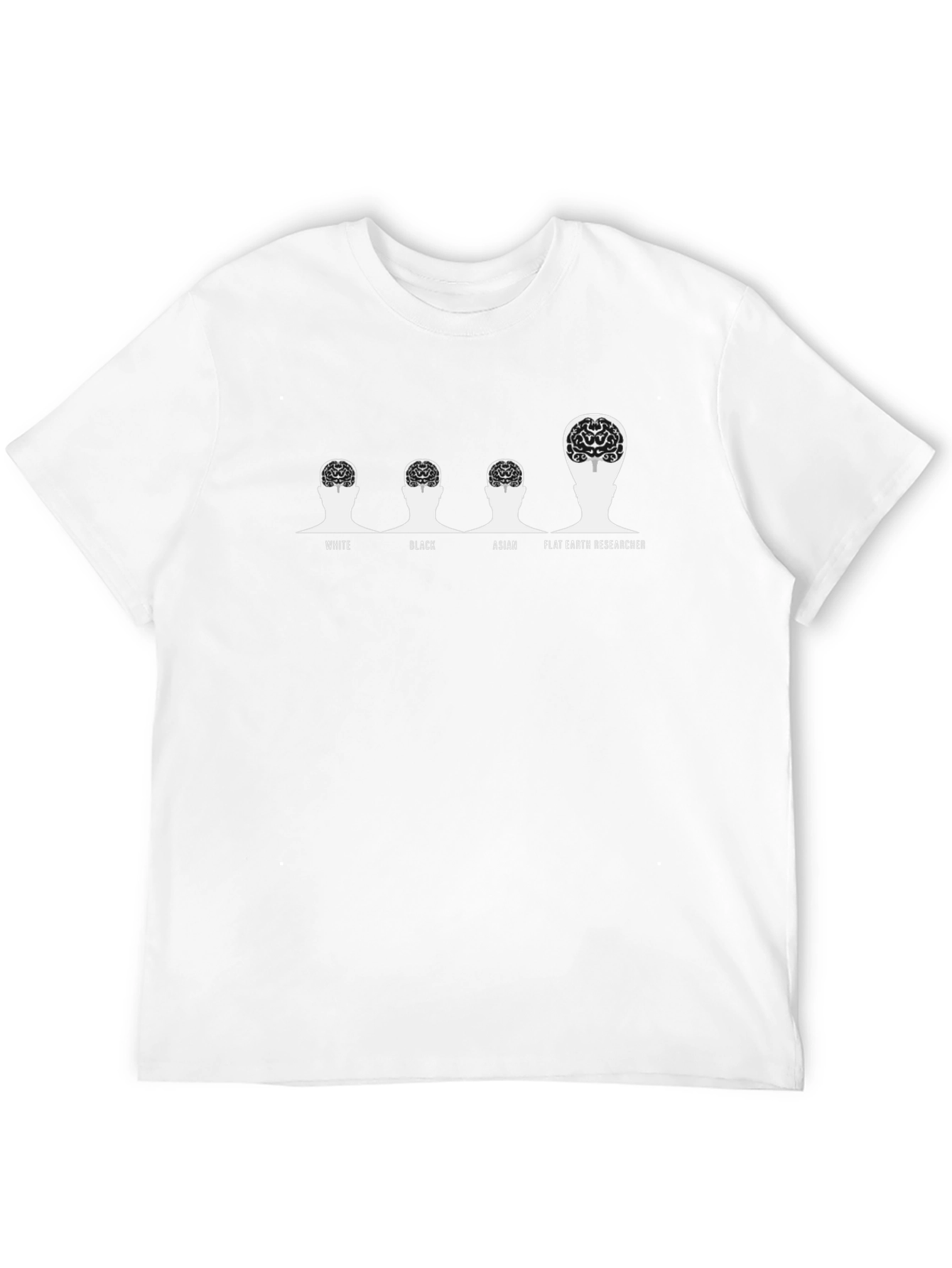 Black Funny Flat Earth Researcher Brain T-Shirt view 12