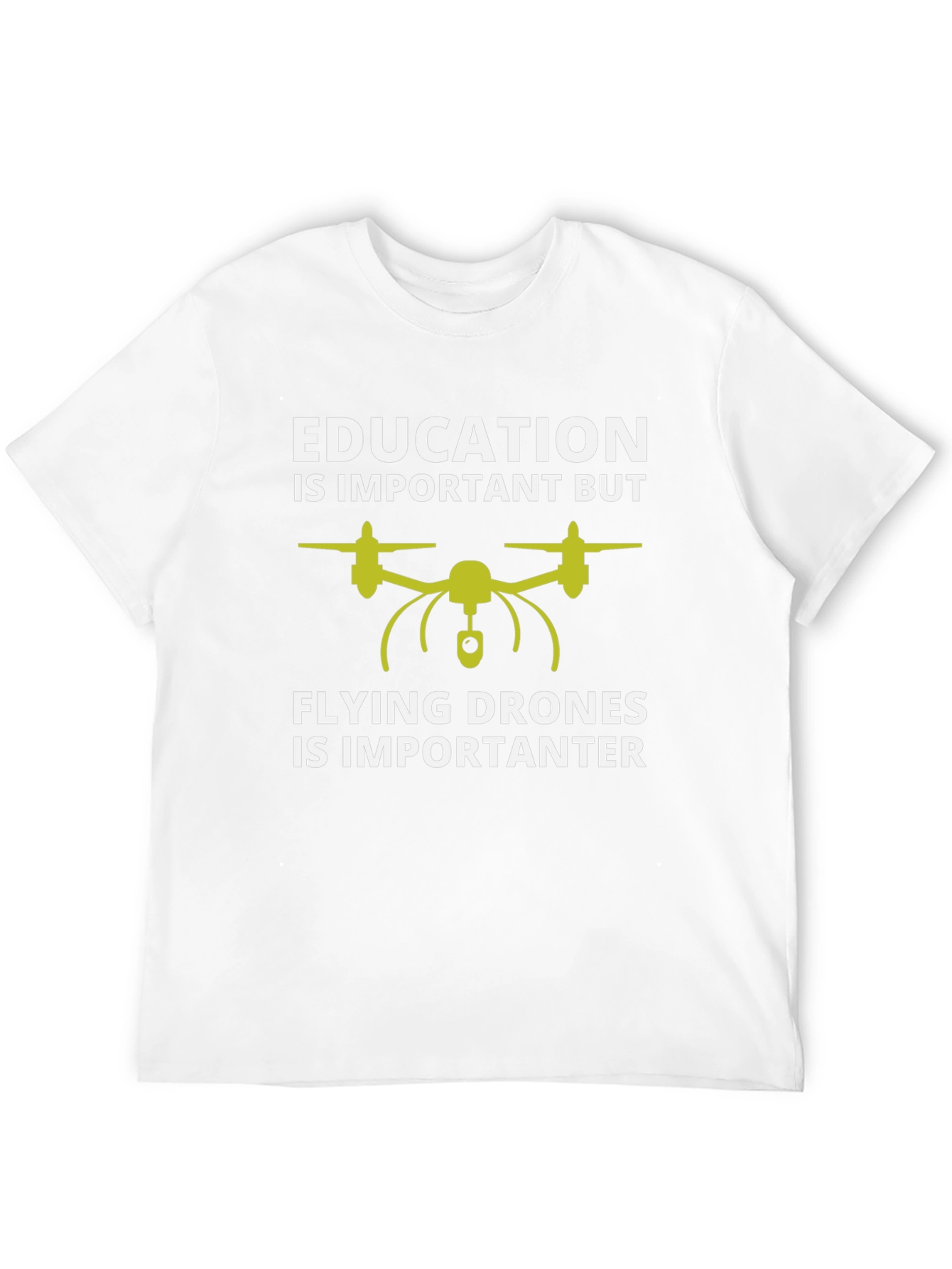 Black Funny Drone Pilot T-Shirt: Education vs Flying Drones view 12