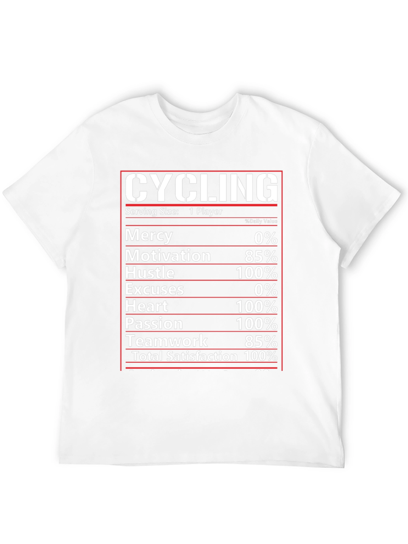 Black Cycling Nutrition Facts T-Shirt view 12