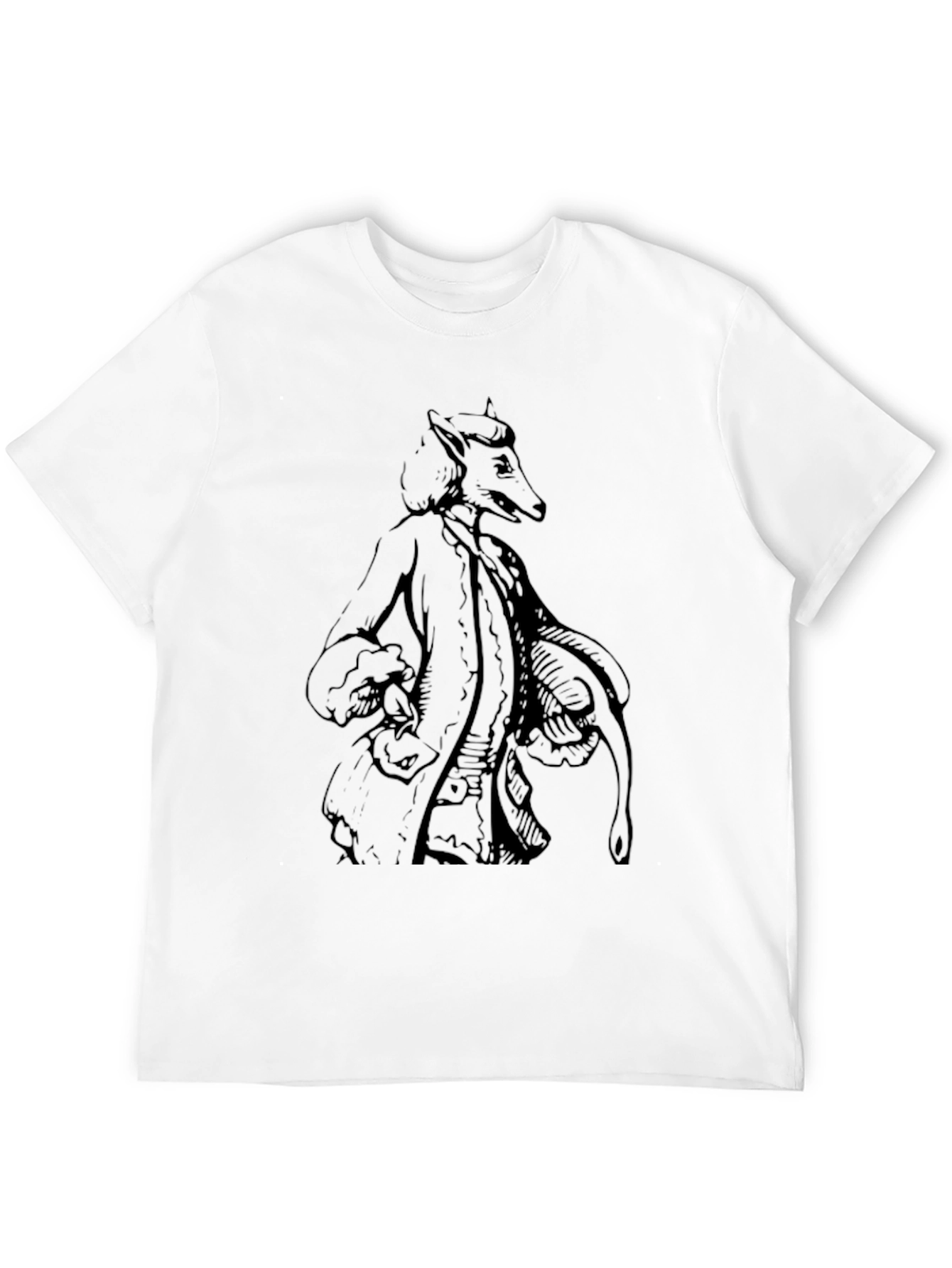 Black Fanciful Fox Graphic Tee - Black Cotton Shirt view 12