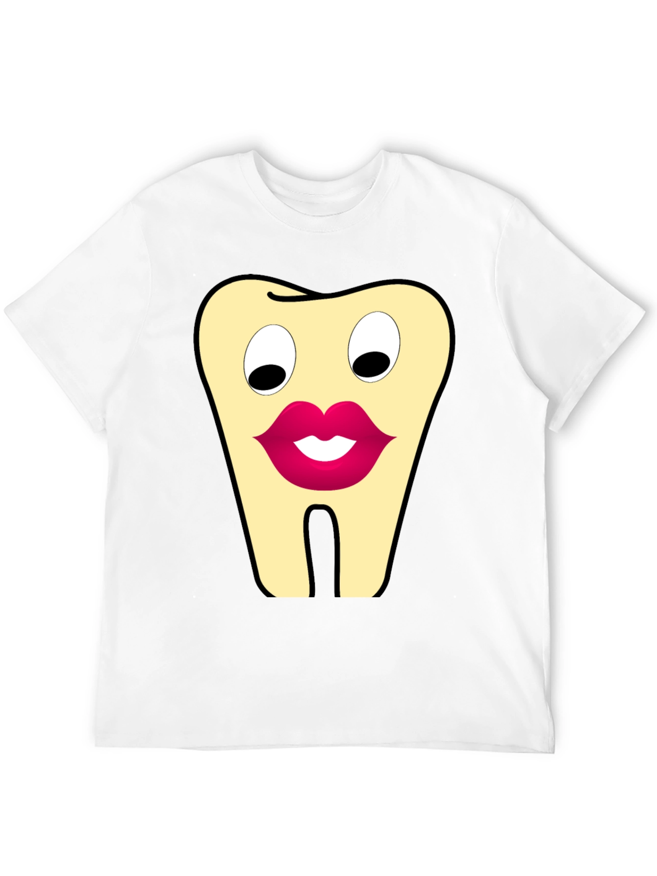 Black Funny Tooth Cartoon Graphic T-Shirt view 12