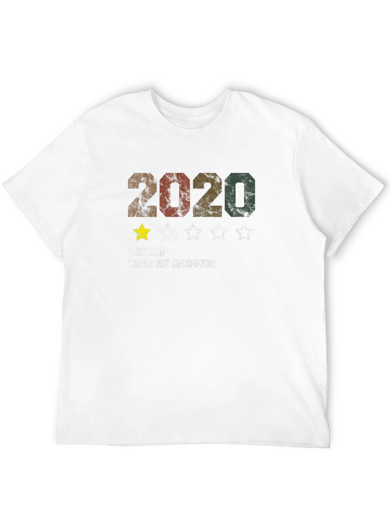 Black 2020 One-Star Review Graphic Tee - Funny Retro Design view 12