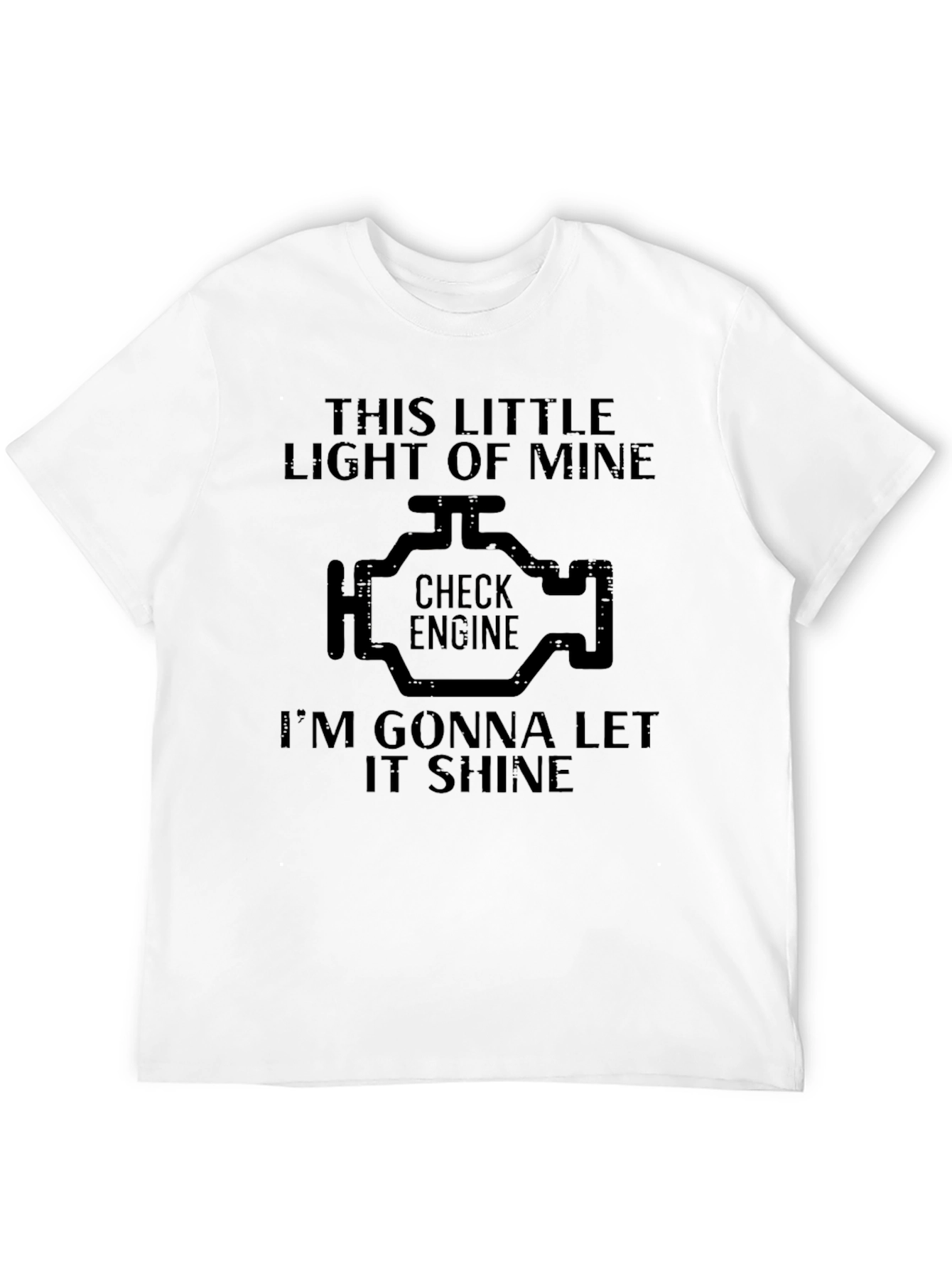 Black Check Engine Light T-Shirt - Funny Car Mechanic Tee view 12