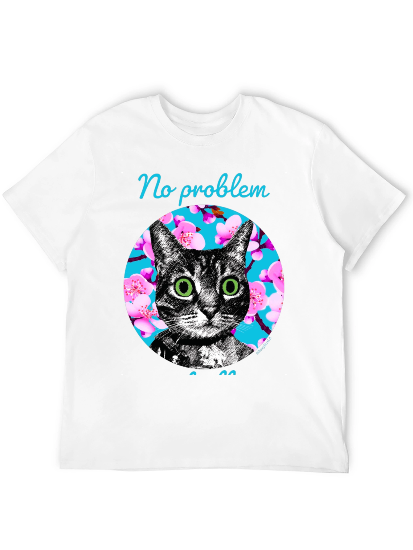 Black No Problem Cat Graphic T-Shirt - Black view 12
