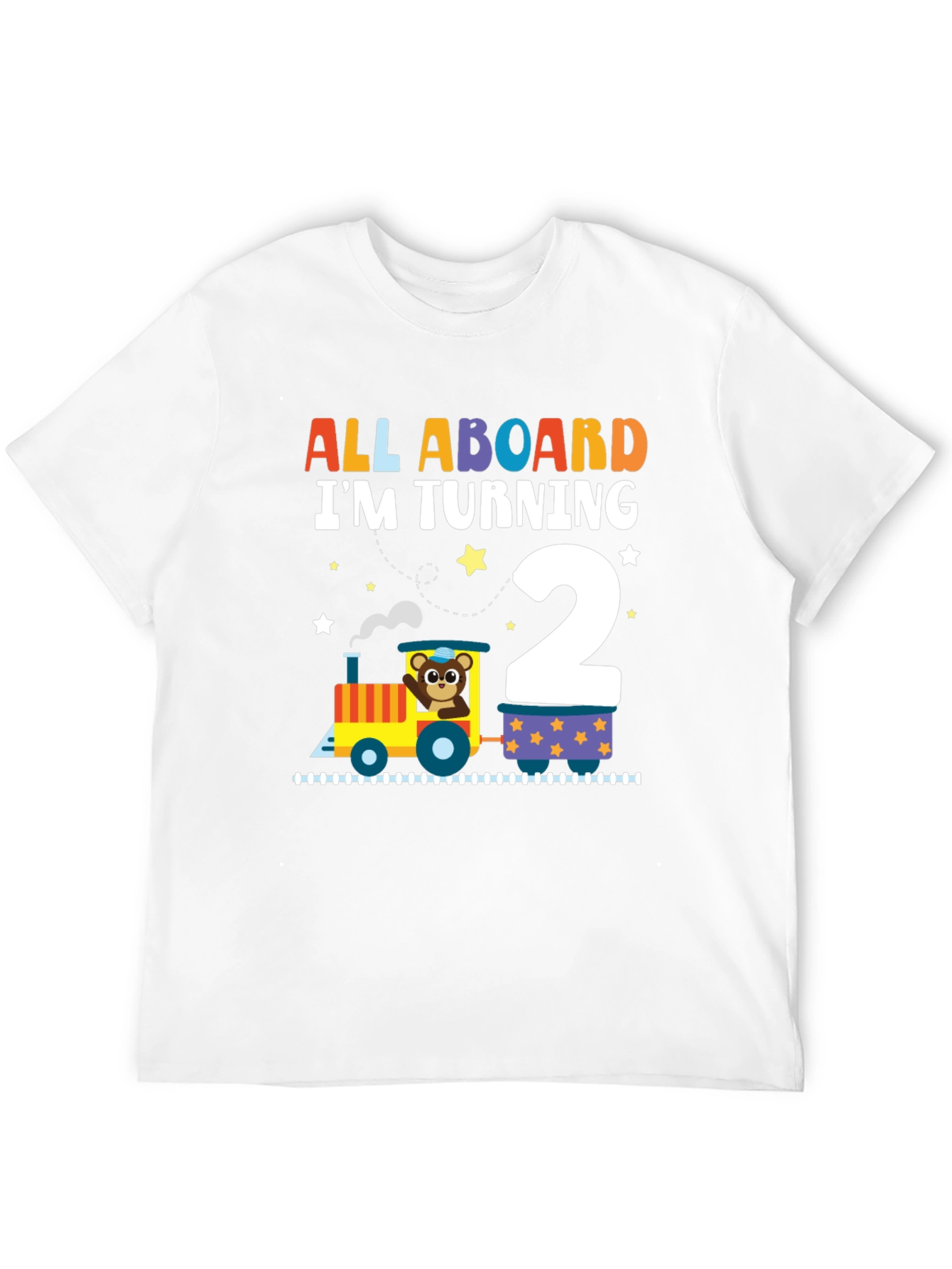 Black All Aboard Birthday Train T-Shirt view 12