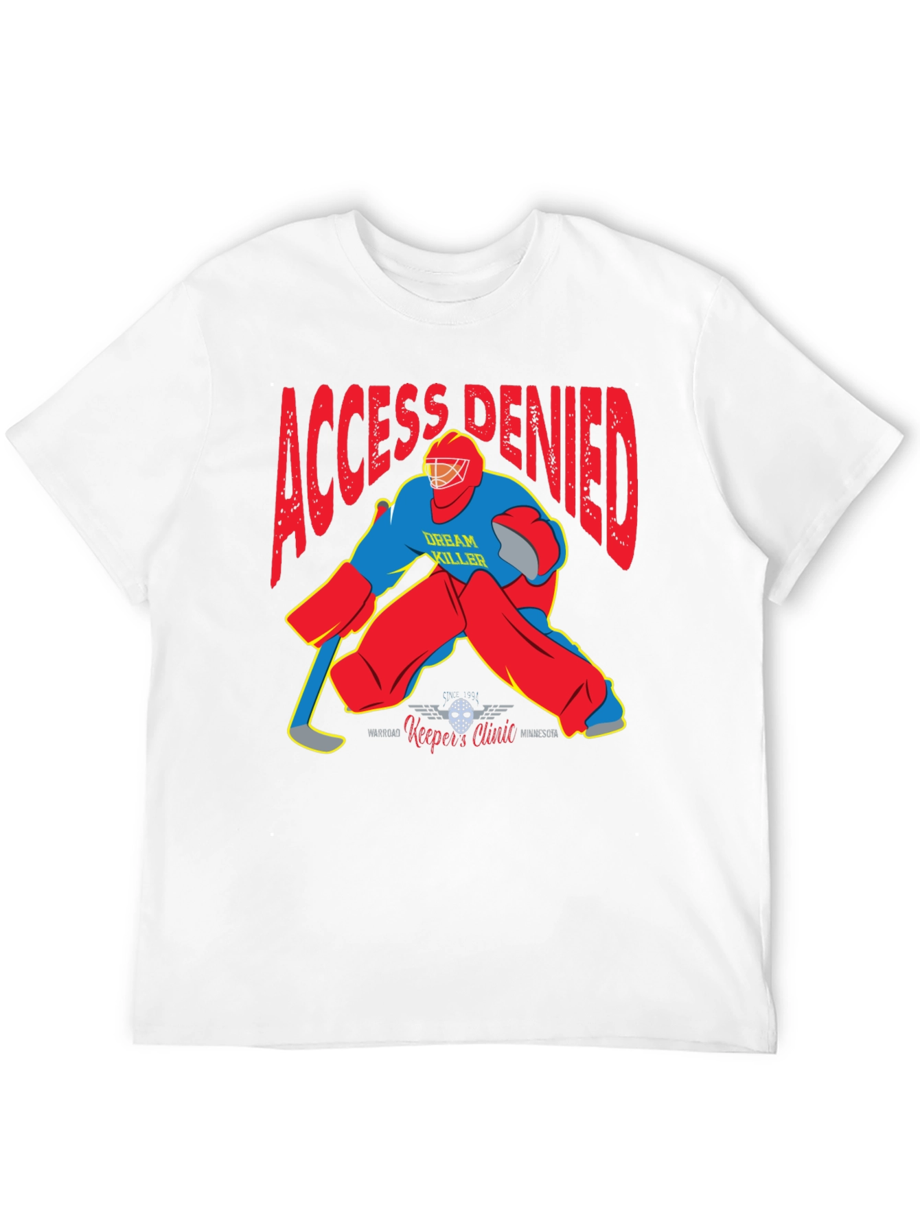 Black Access Denied Hockey Goalie Graphic T-Shirt view 12