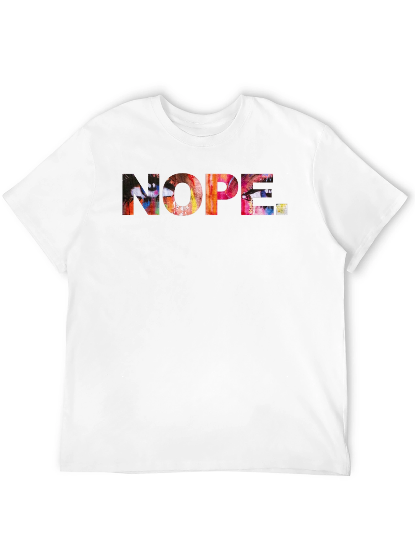 Black Nope Graphic Tee - Artistic Eye Design, Soft Cotton Blend view 12