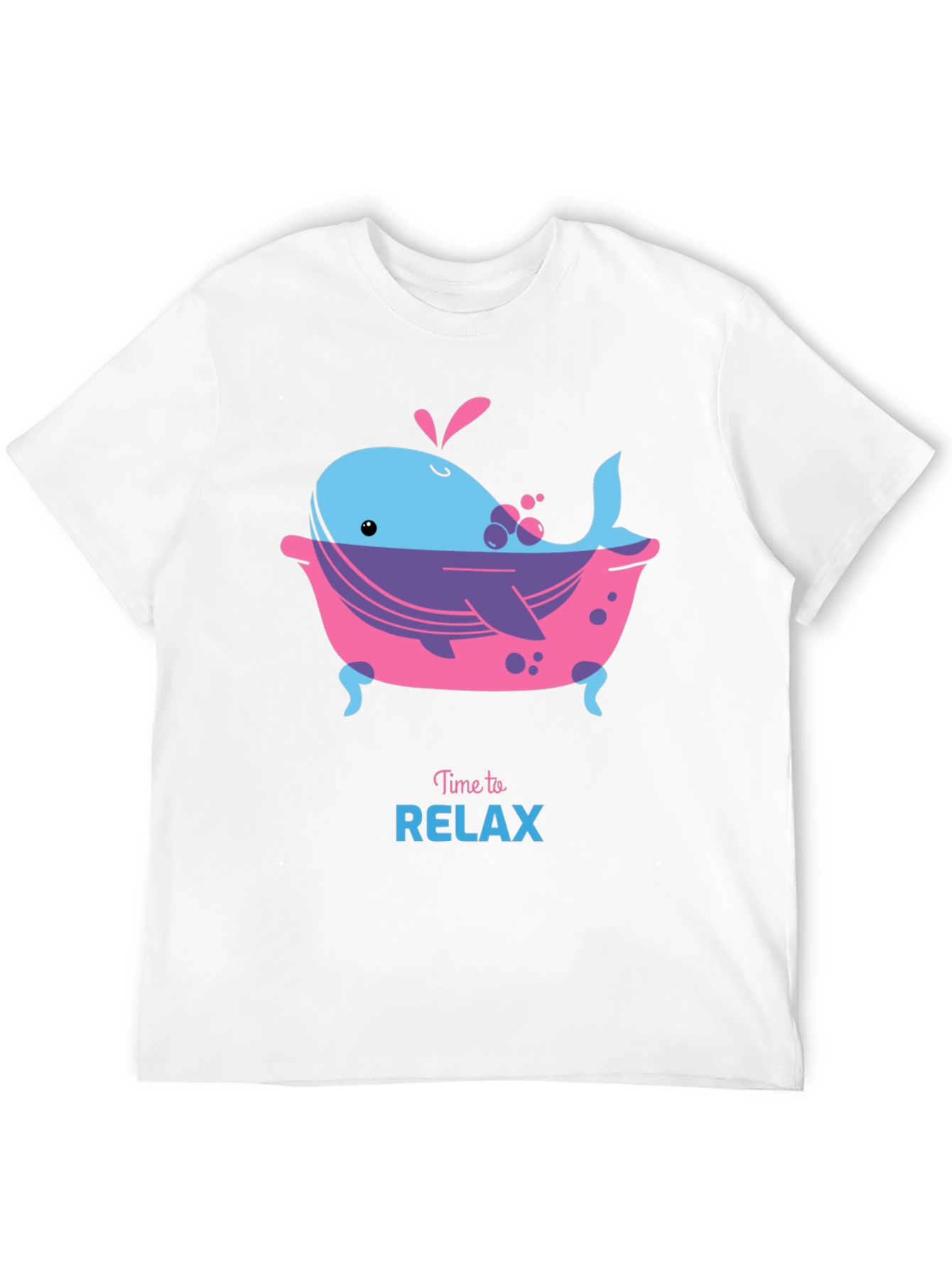 Black Time to Relax Whale in Tub Black T-Shirt view 12