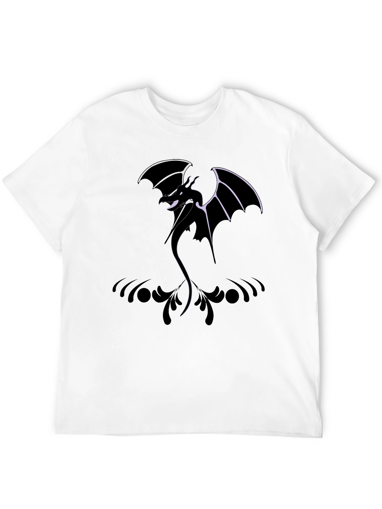 Black Dragon Graphic Black T-Shirt for Men view 12