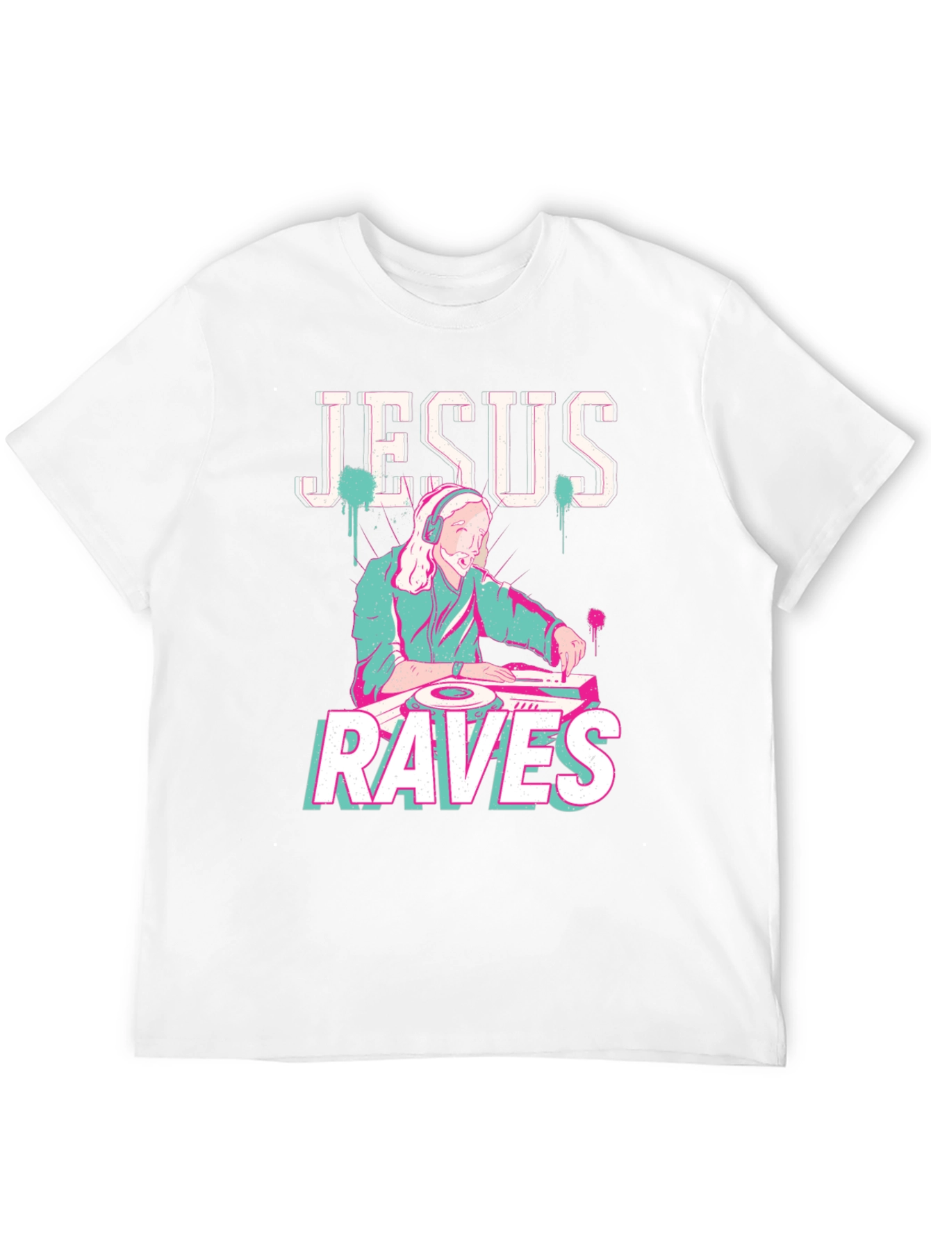 Black Jesus Raves Black T-Shirt - DJ Graphic Tee view 12