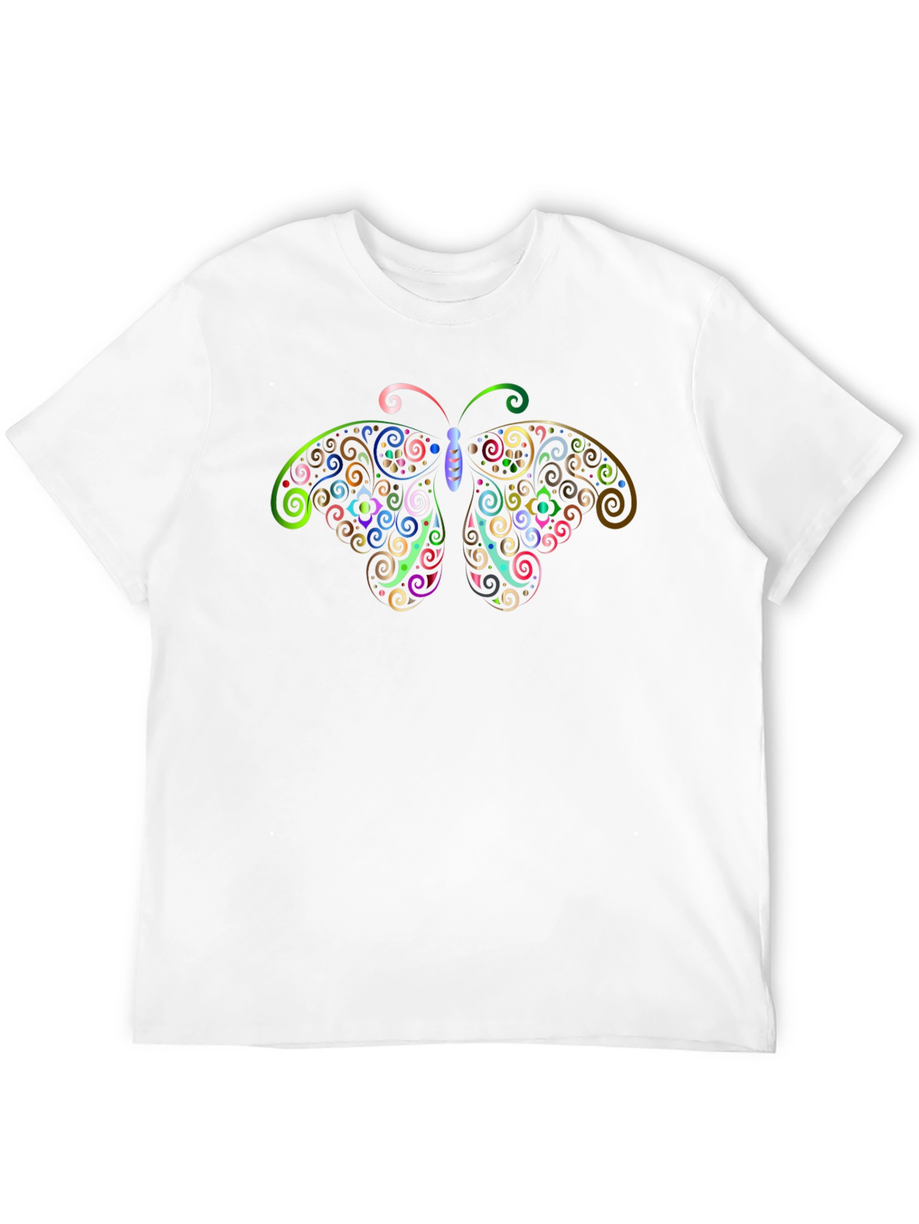 Black Butterfly Swirls Graphic Tee - Men's Black T-Shirt view 12