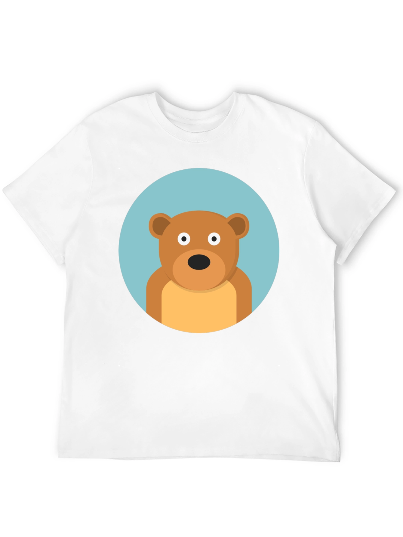 Black Cute Cartoon Bear Graphic Black T-Shirt view 12