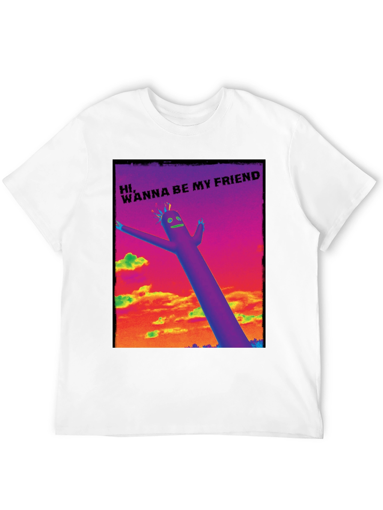 Black Wacky Waving Inflatable Arm Flailing Tube Man T-Shirt view 12
