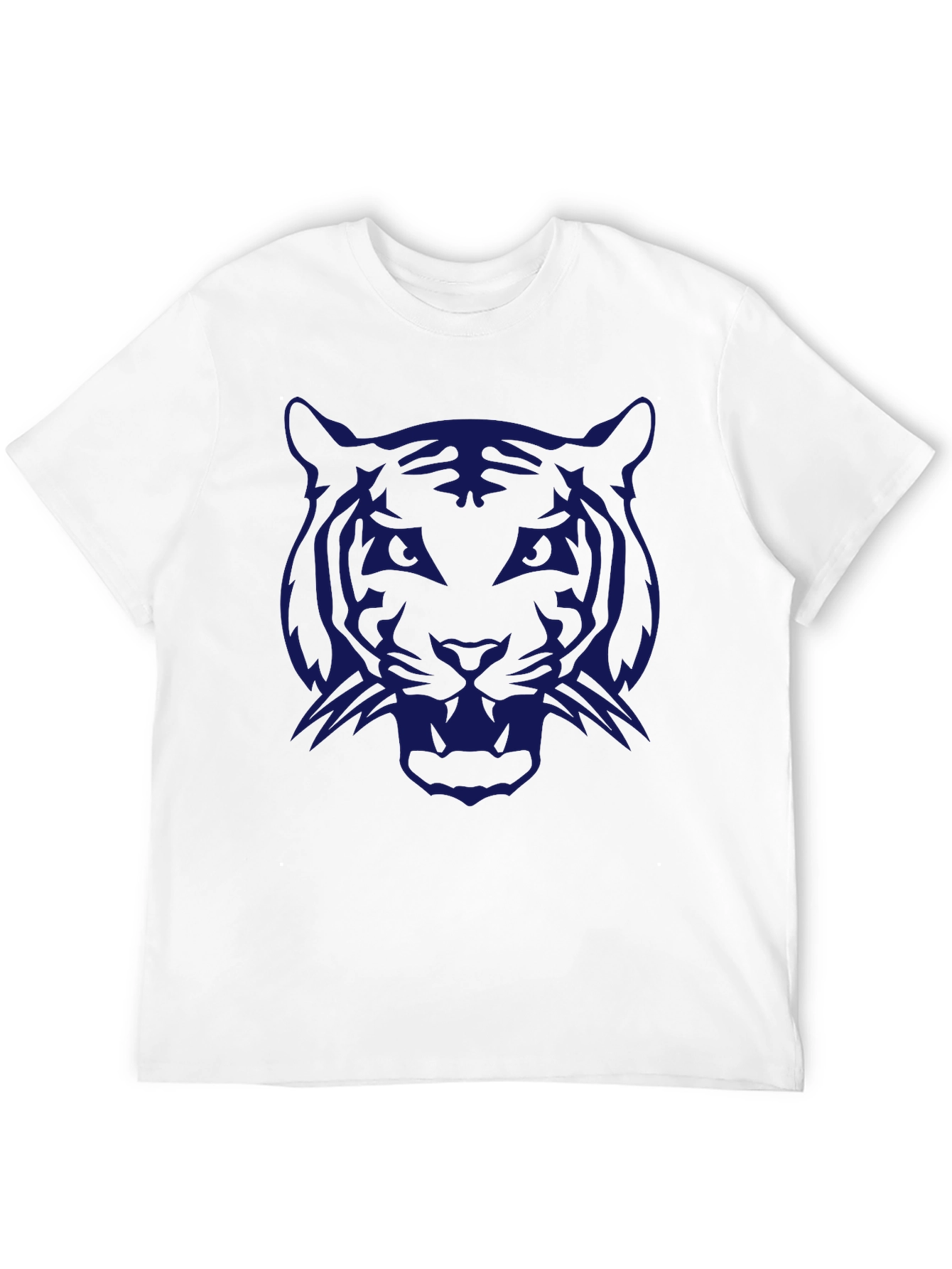 Black Men's Black T-Shirt with Bold Tiger Graphic view 12