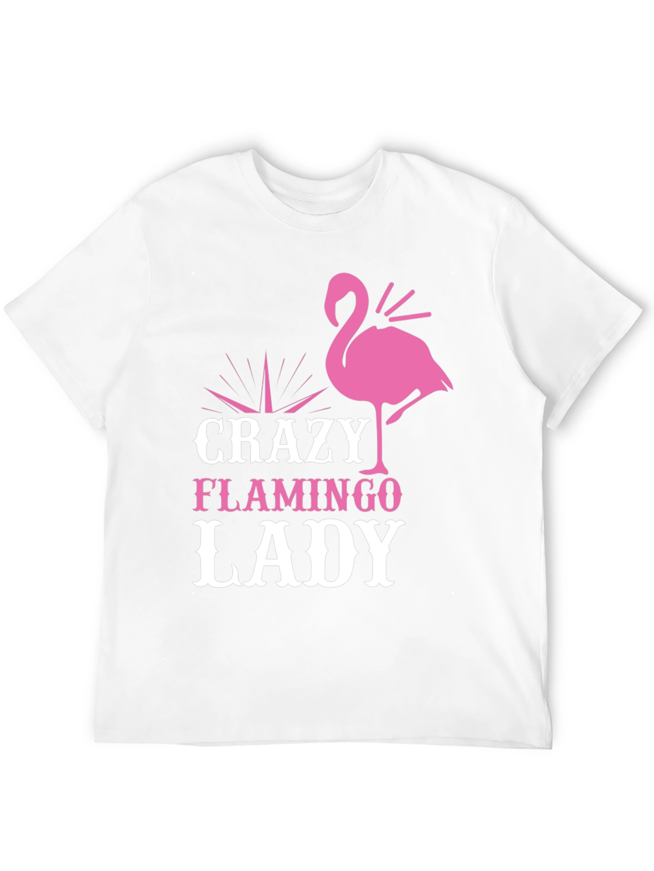 Black Crazy Flamingo Lady Graphic Tee - Black Cotton T-Shirt view 12