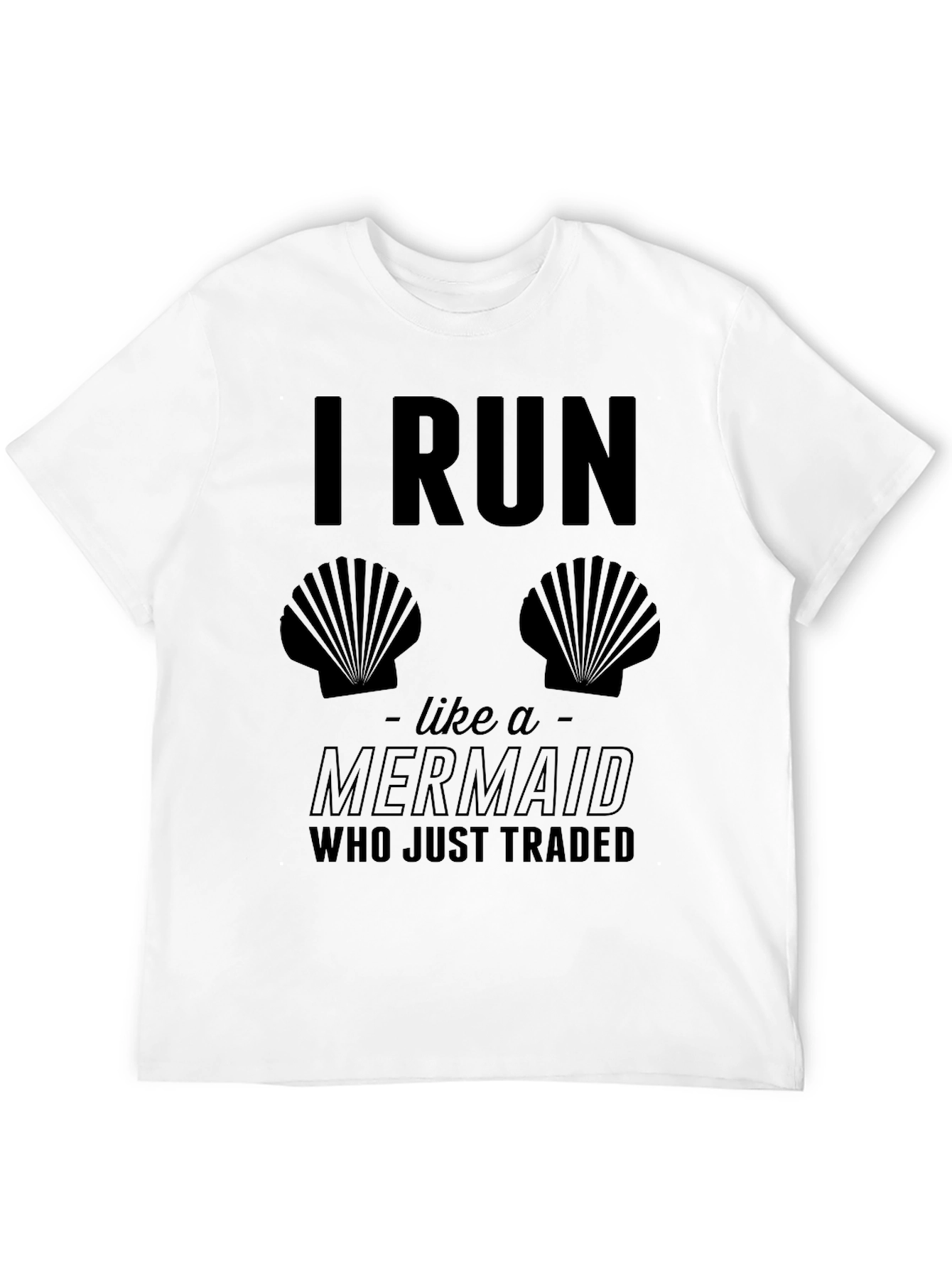 Black I Run Like A Mermaid Black T-Shirt view 12