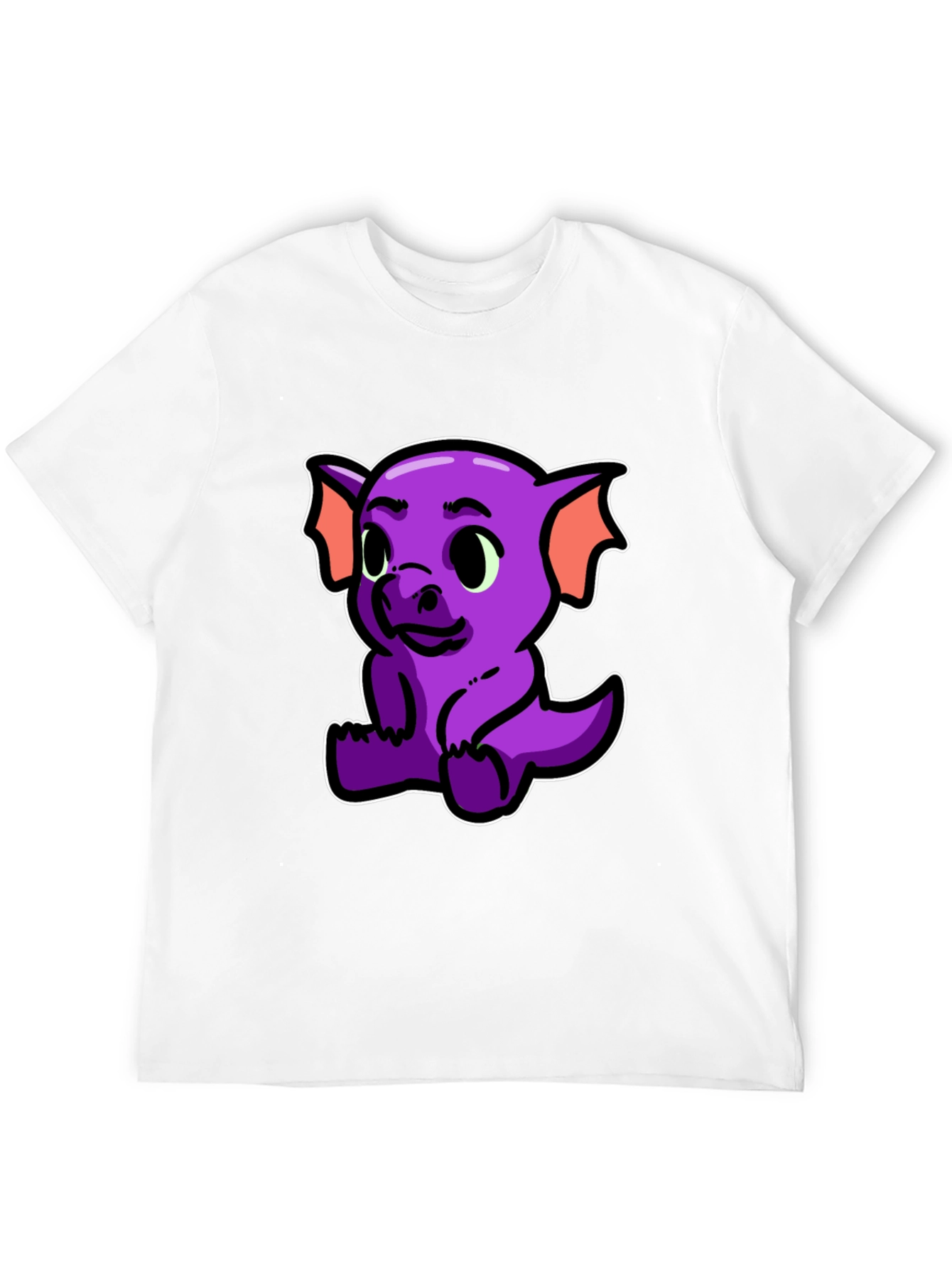 Black Cute Purple Dragon Graphic T-Shirt view 12