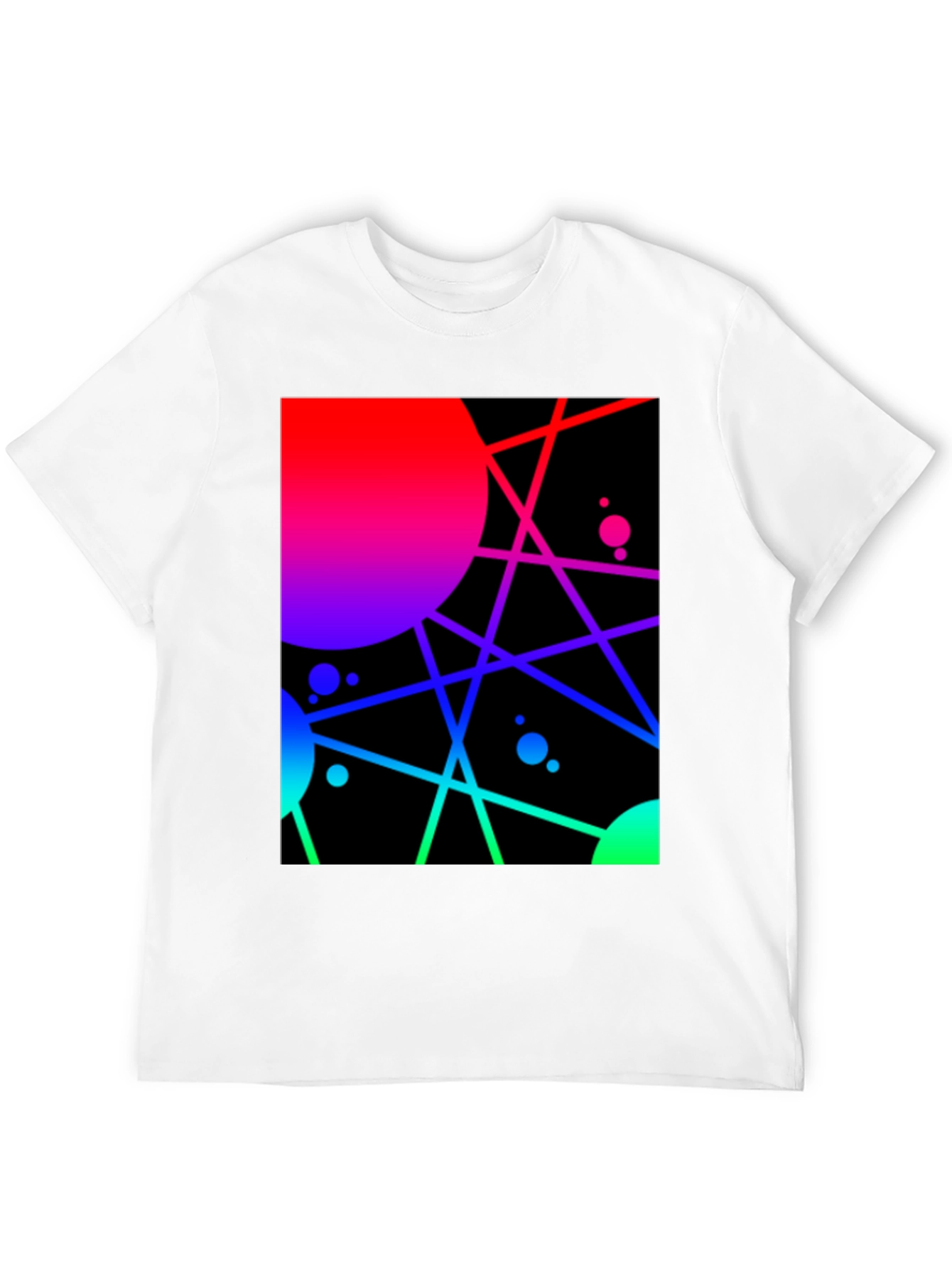 Black Abstract Geometric Graphic Tee - Vibrant Design view 12