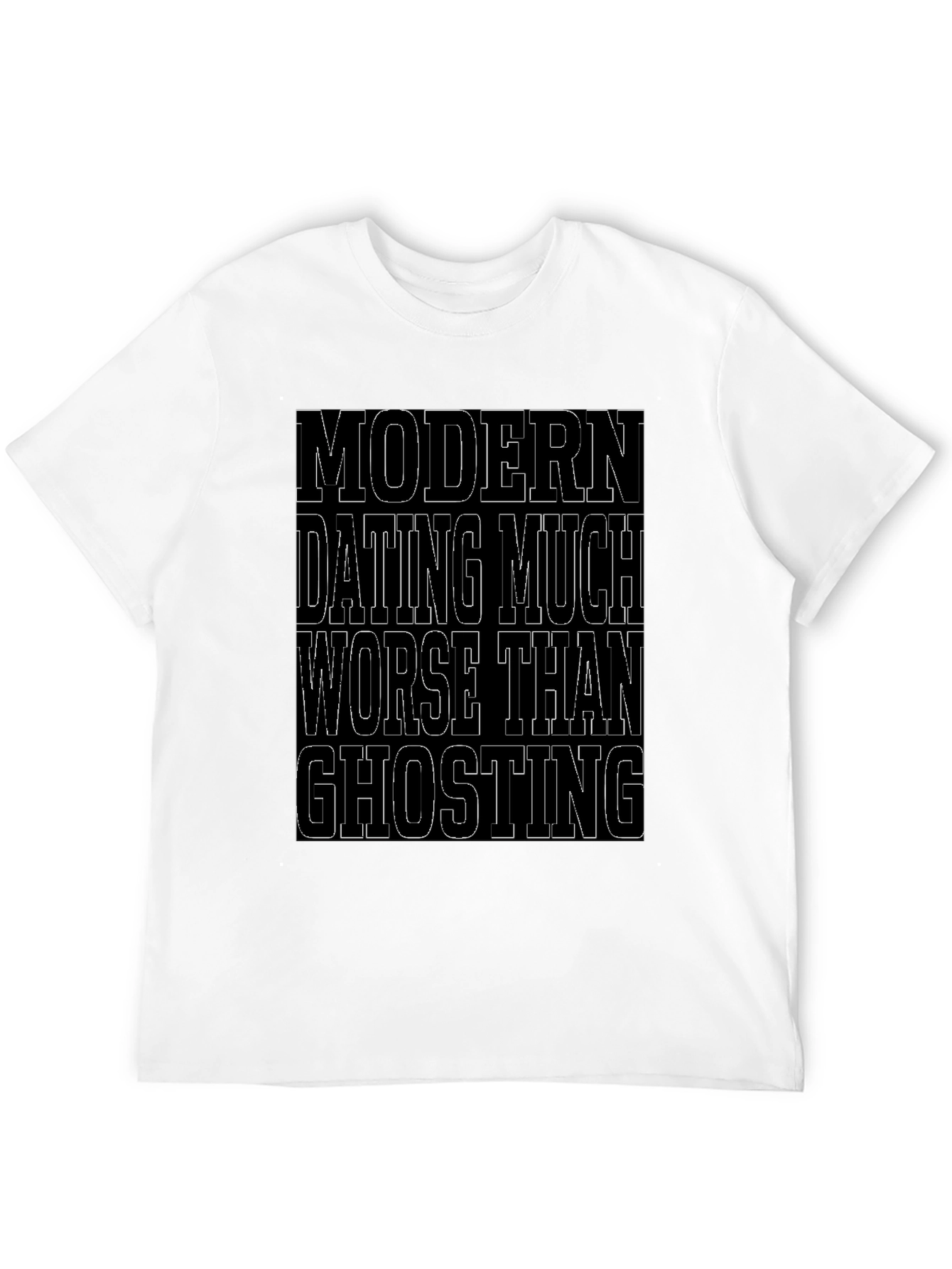 Black Modern Dating Ghosting Graphic Tee view 12
