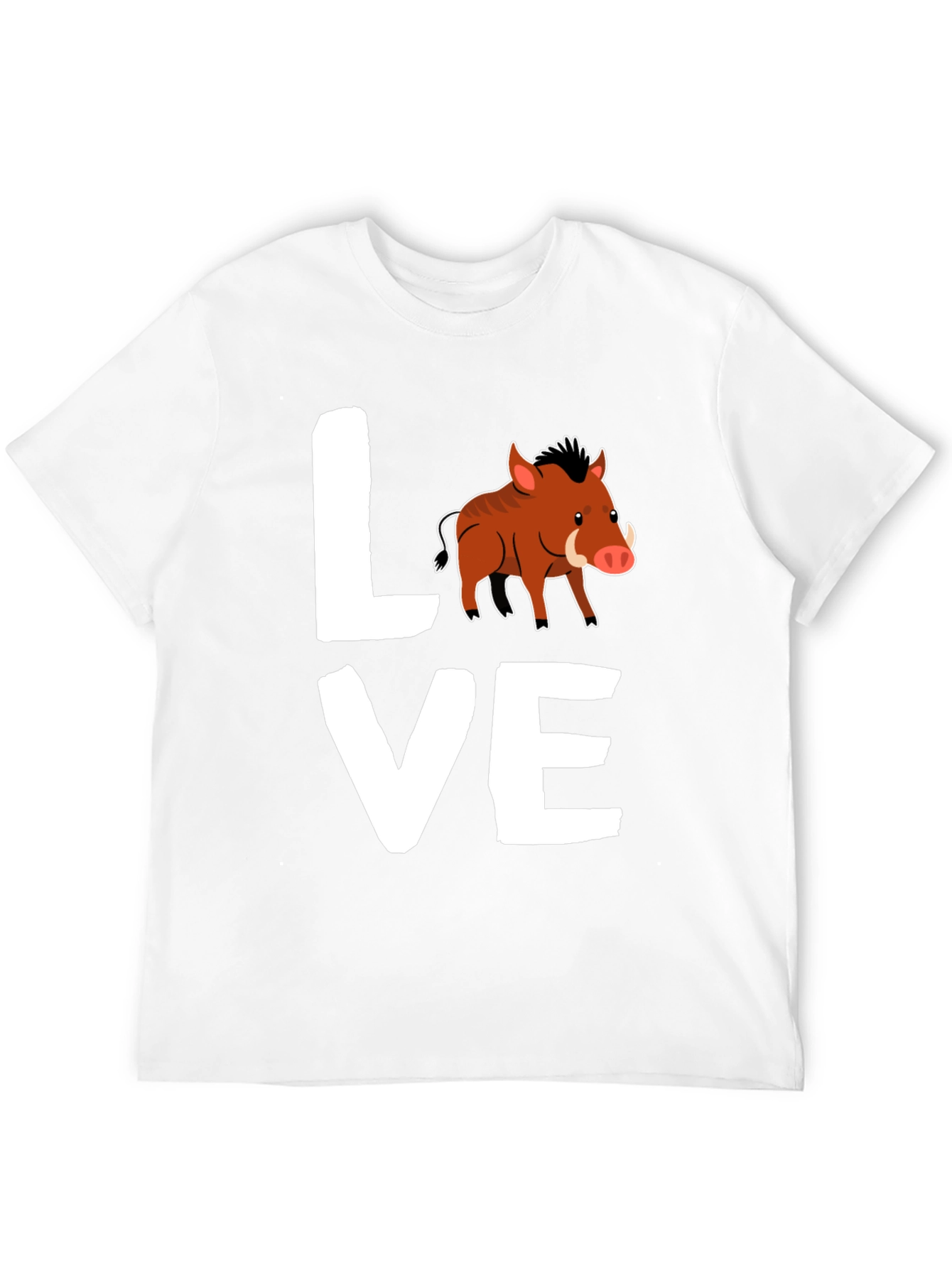 Black Love Boar T-Shirt, Wild Pig Animal Tee, Black Cotton Shirt view 12